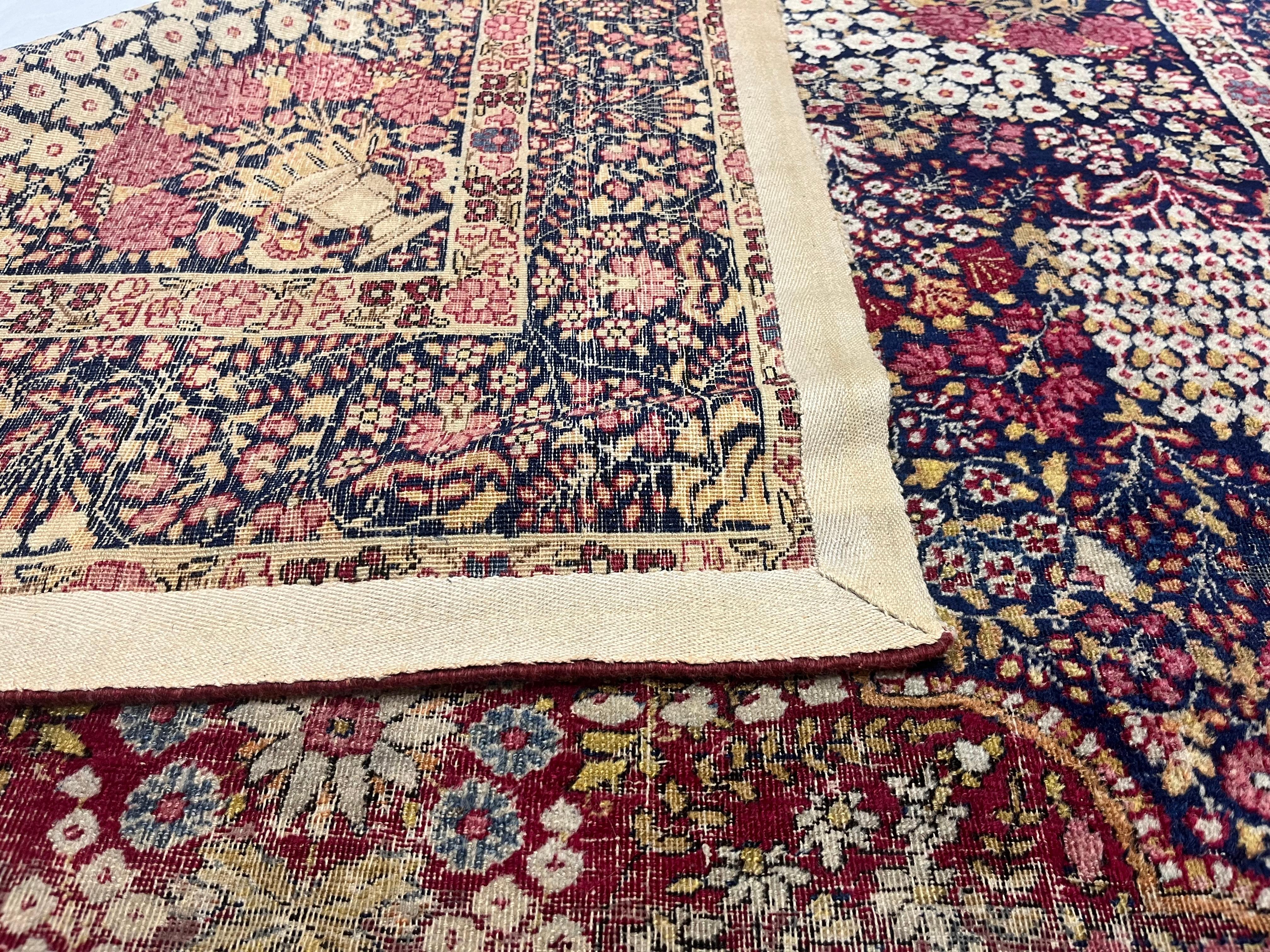 Tapis ancien persan Lavar Kerman 4'6