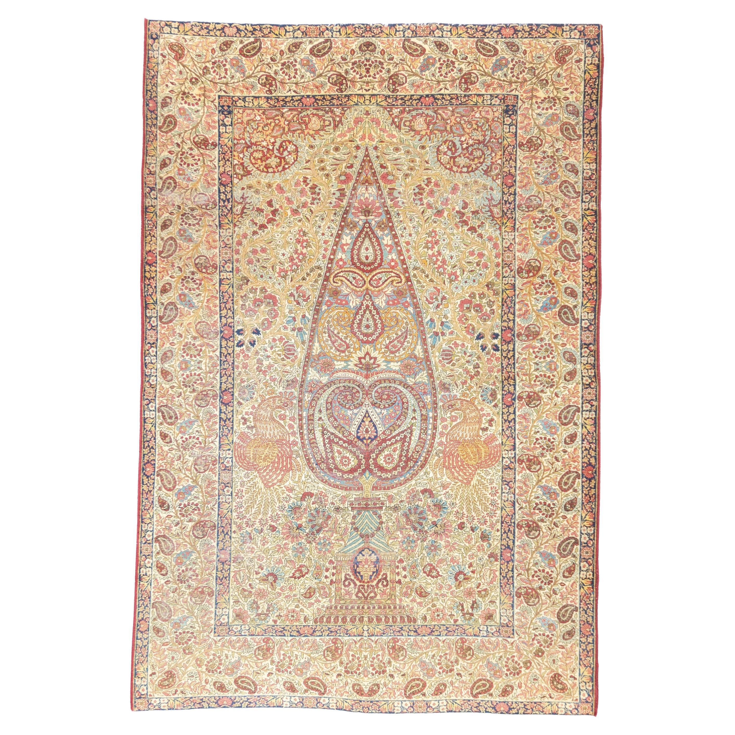 Antique Persian Lavar Kerman Rug 4'8'' x 7'0"