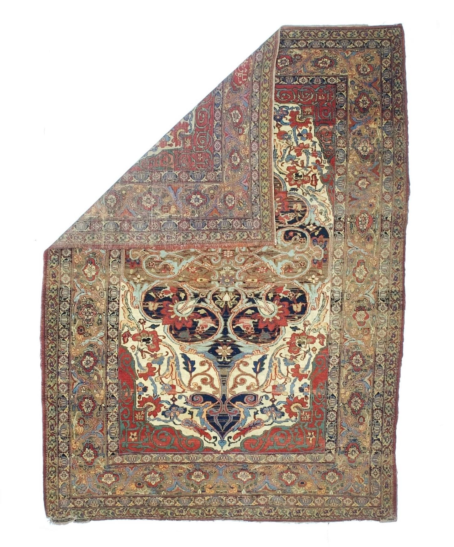 Tapis ancien persan Lavar Kerman 5'5