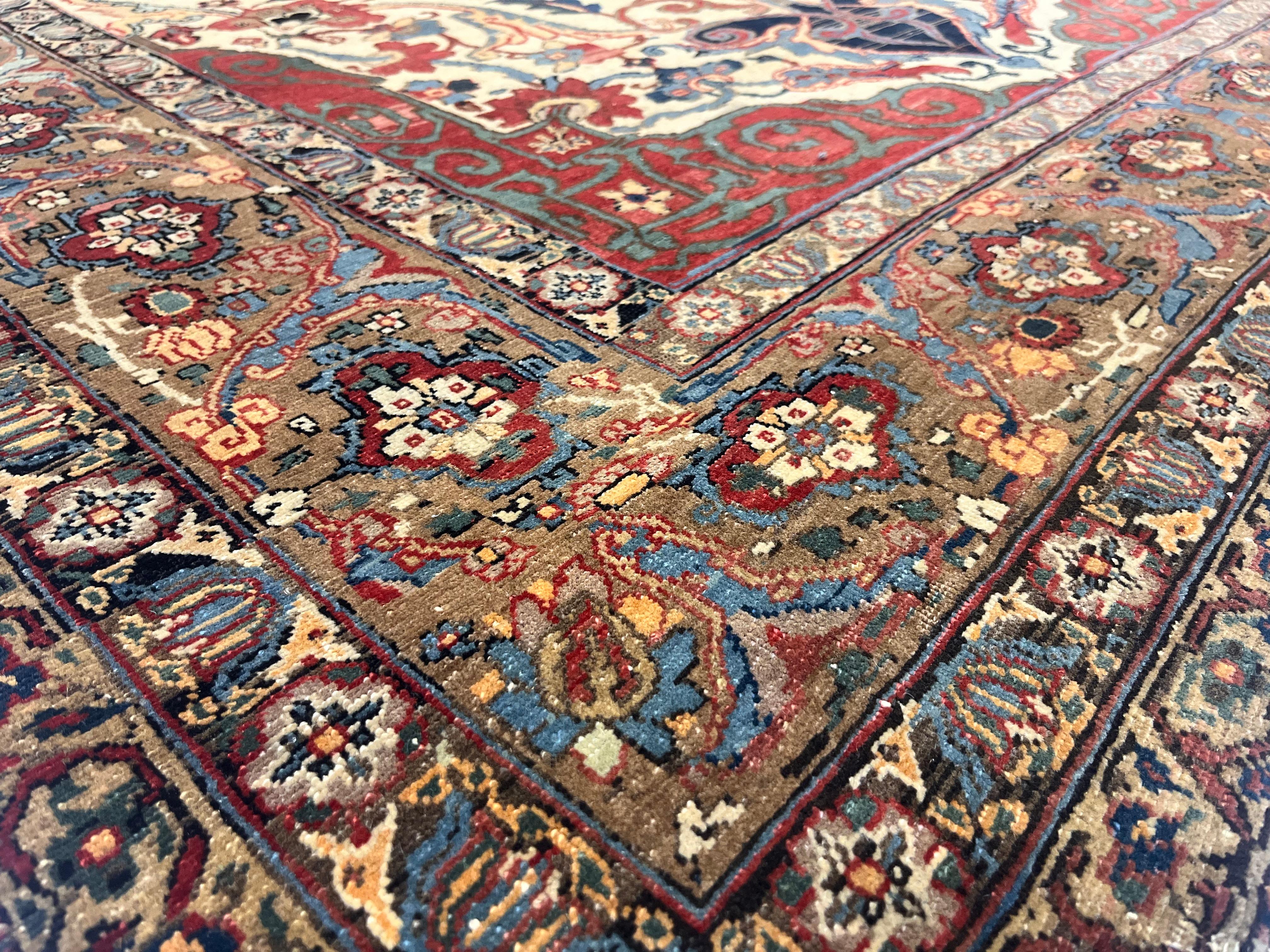 Perse Tapis ancien persan Lavar Kerman 5'5