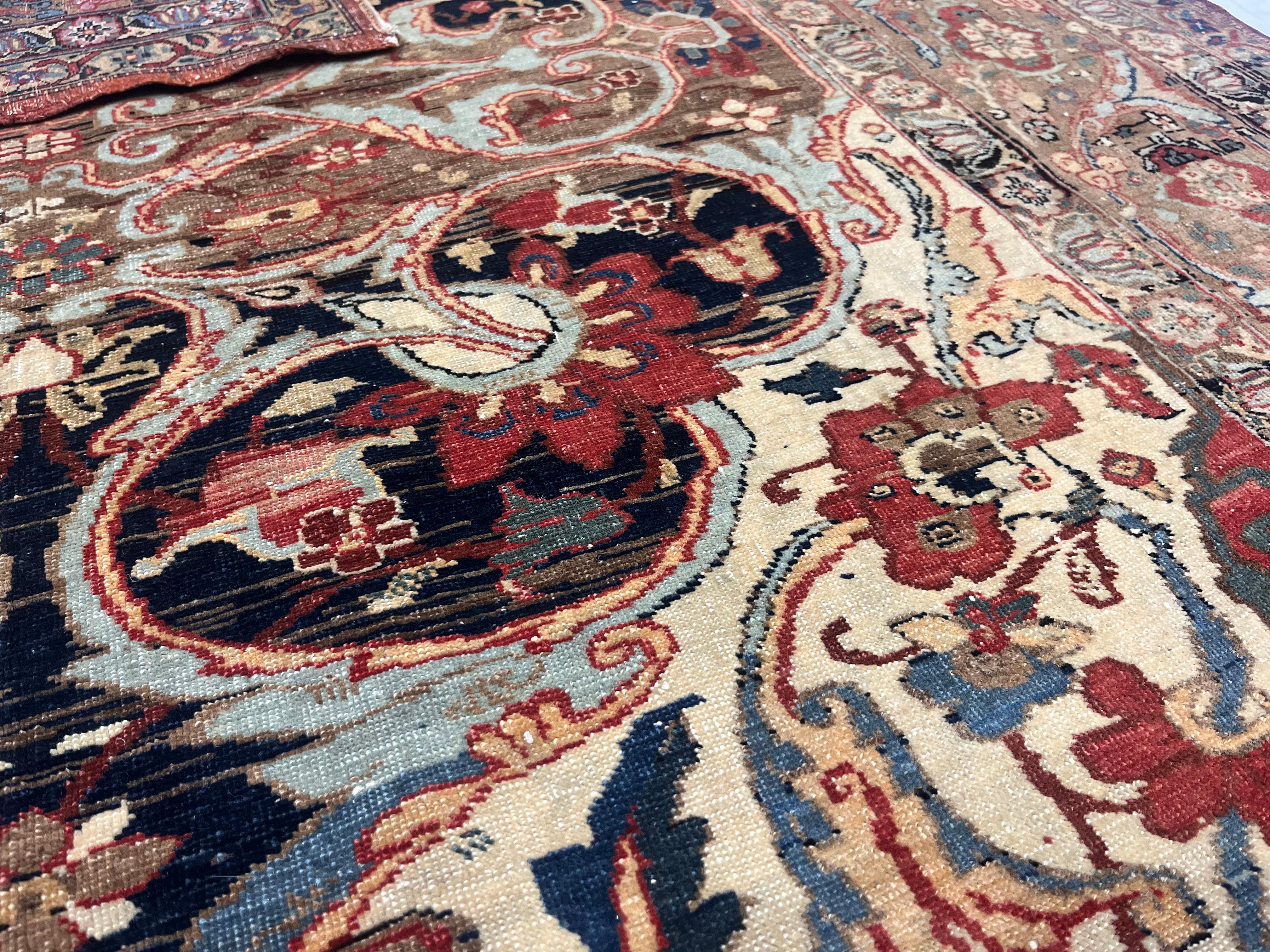 Tapis ancien persan Lavar Kerman 5'5