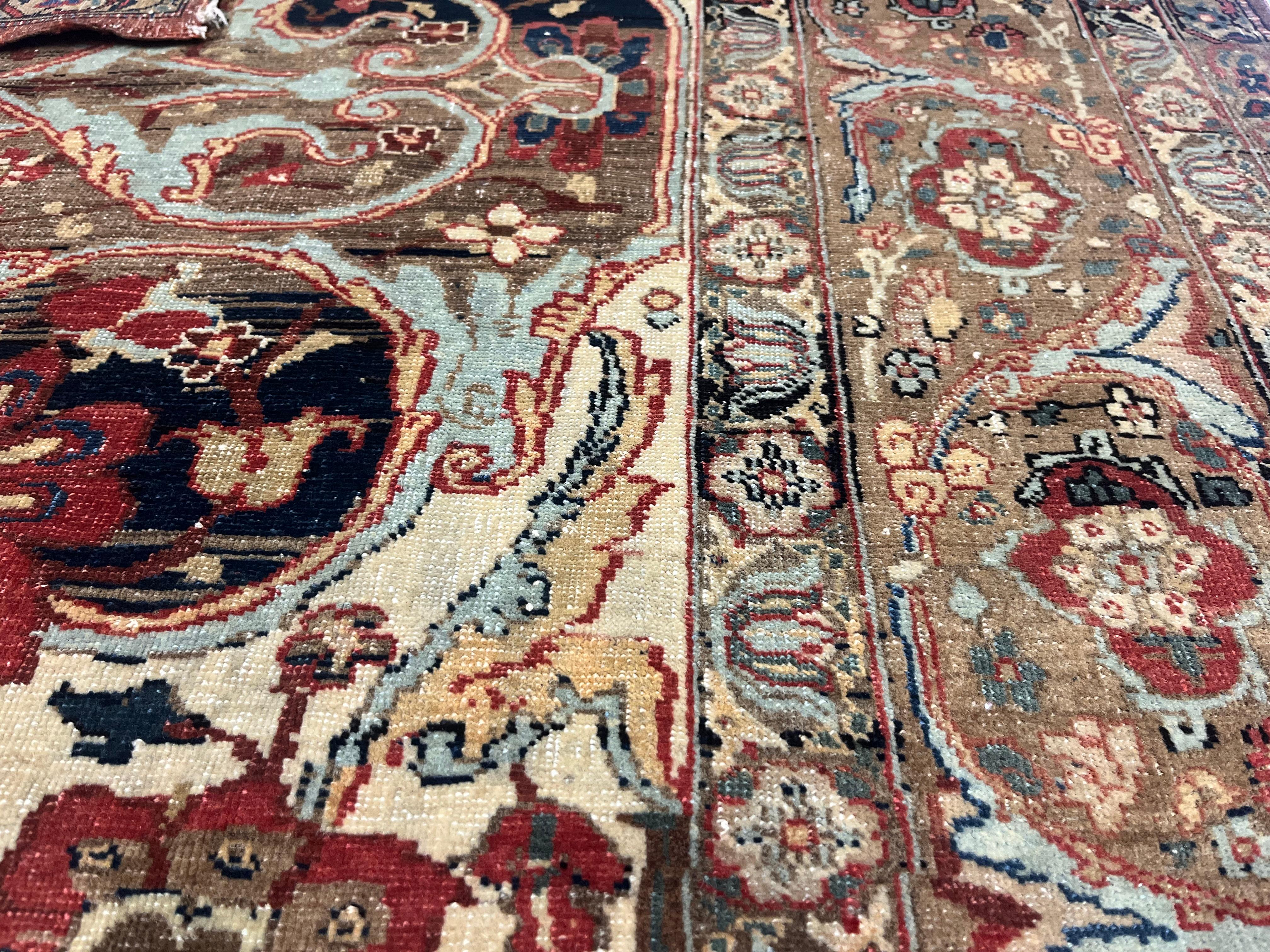 XIXe siècle Tapis ancien persan Lavar Kerman 5'5