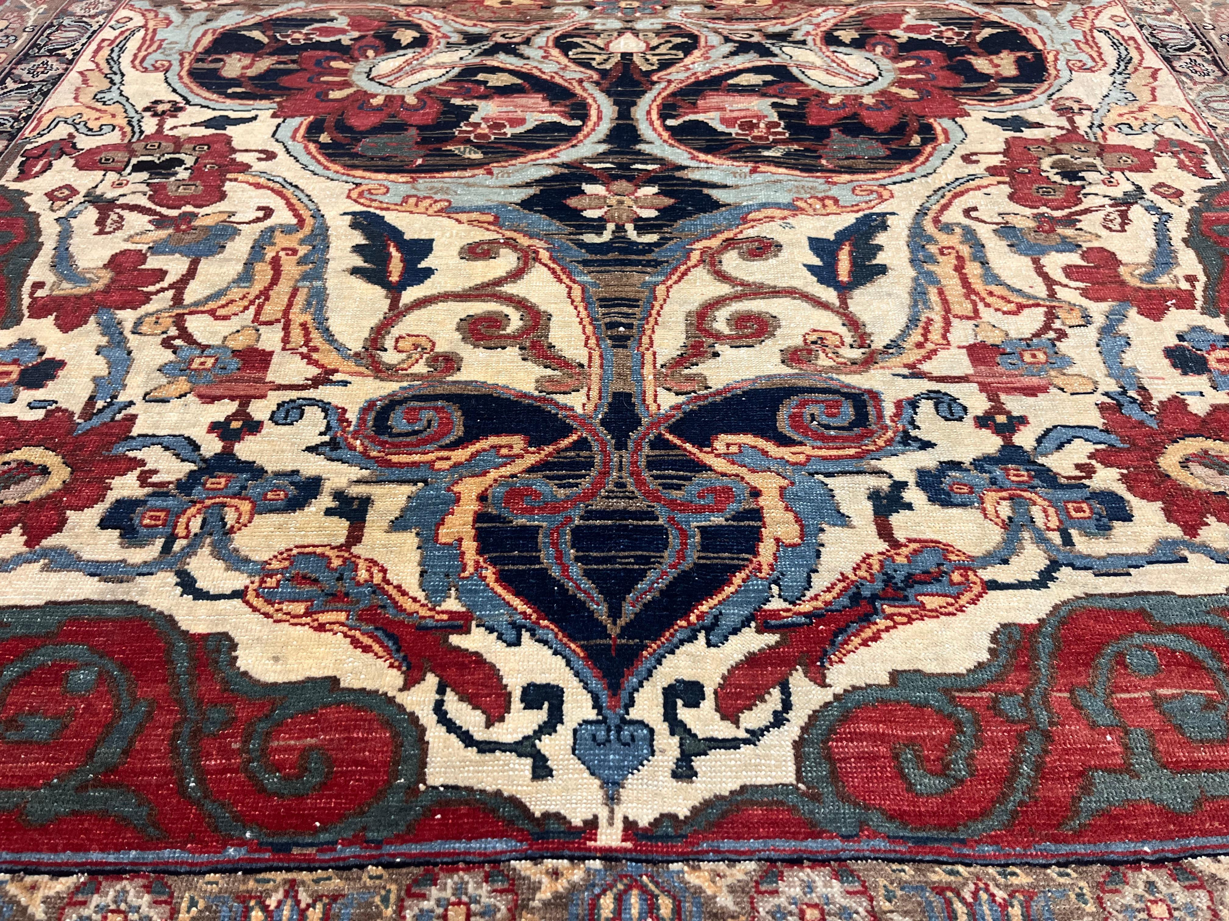 Tapis ancien persan Lavar Kerman 5'5