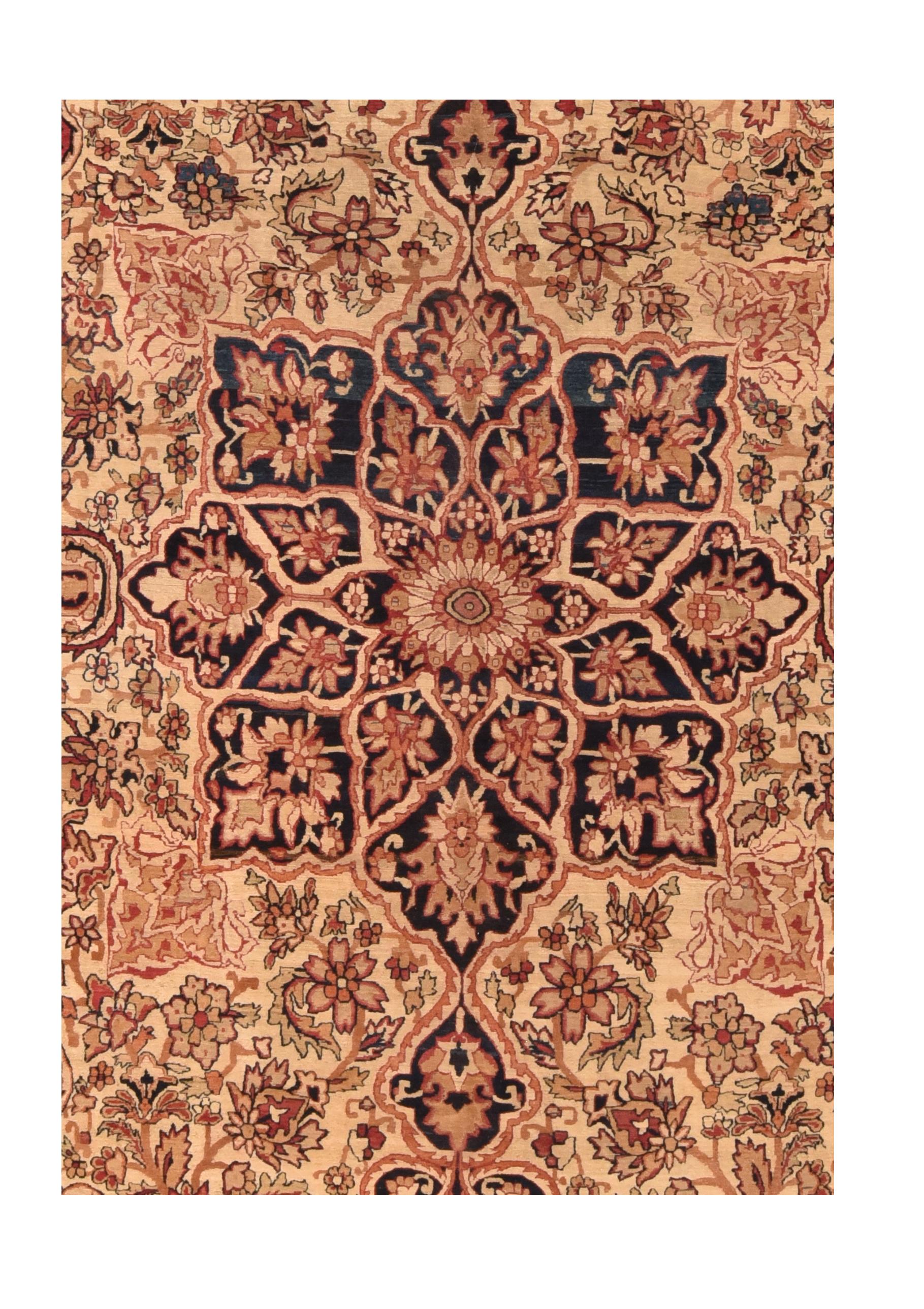 Antique Persian Lavar Kerman Rug In Excellent Condition For Sale In New York, NY