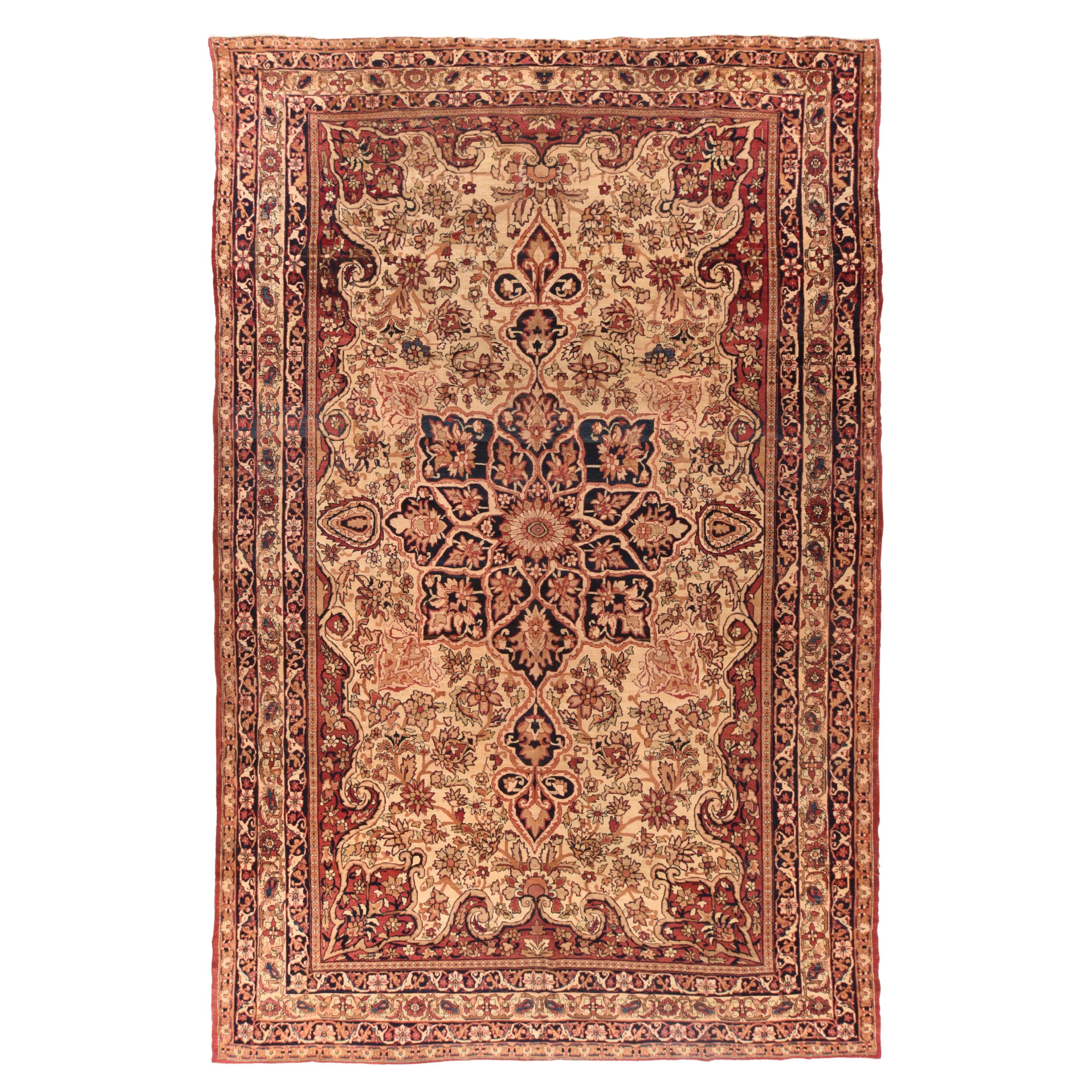 Antiker persischer Lavar Kerman-Teppich
