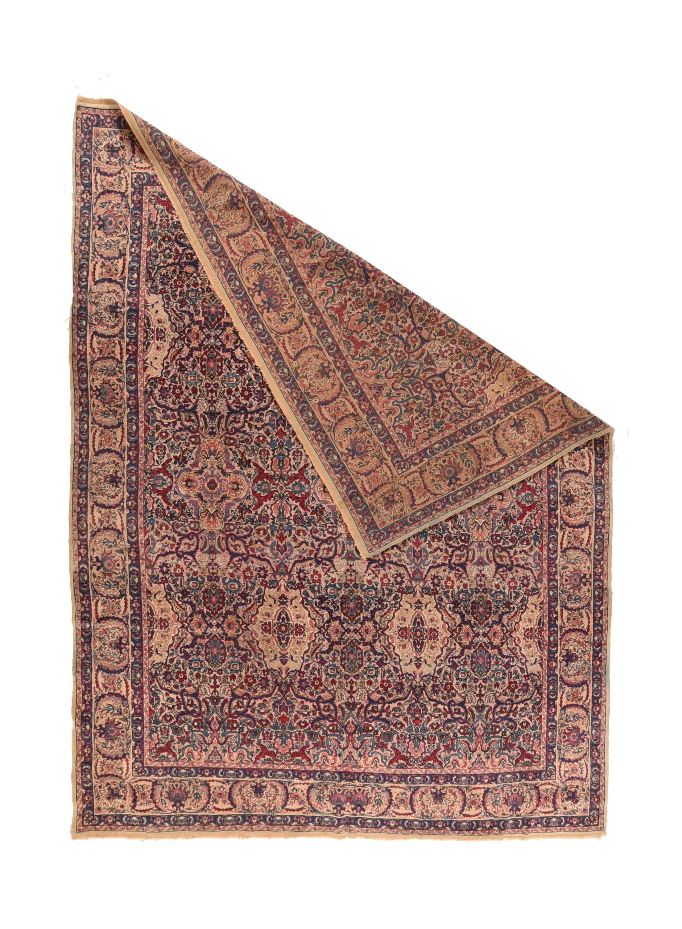 Antique Lavar Kerman Rug 8'11'' x 11'11'' In Excellent Condition For Sale In New York, NY