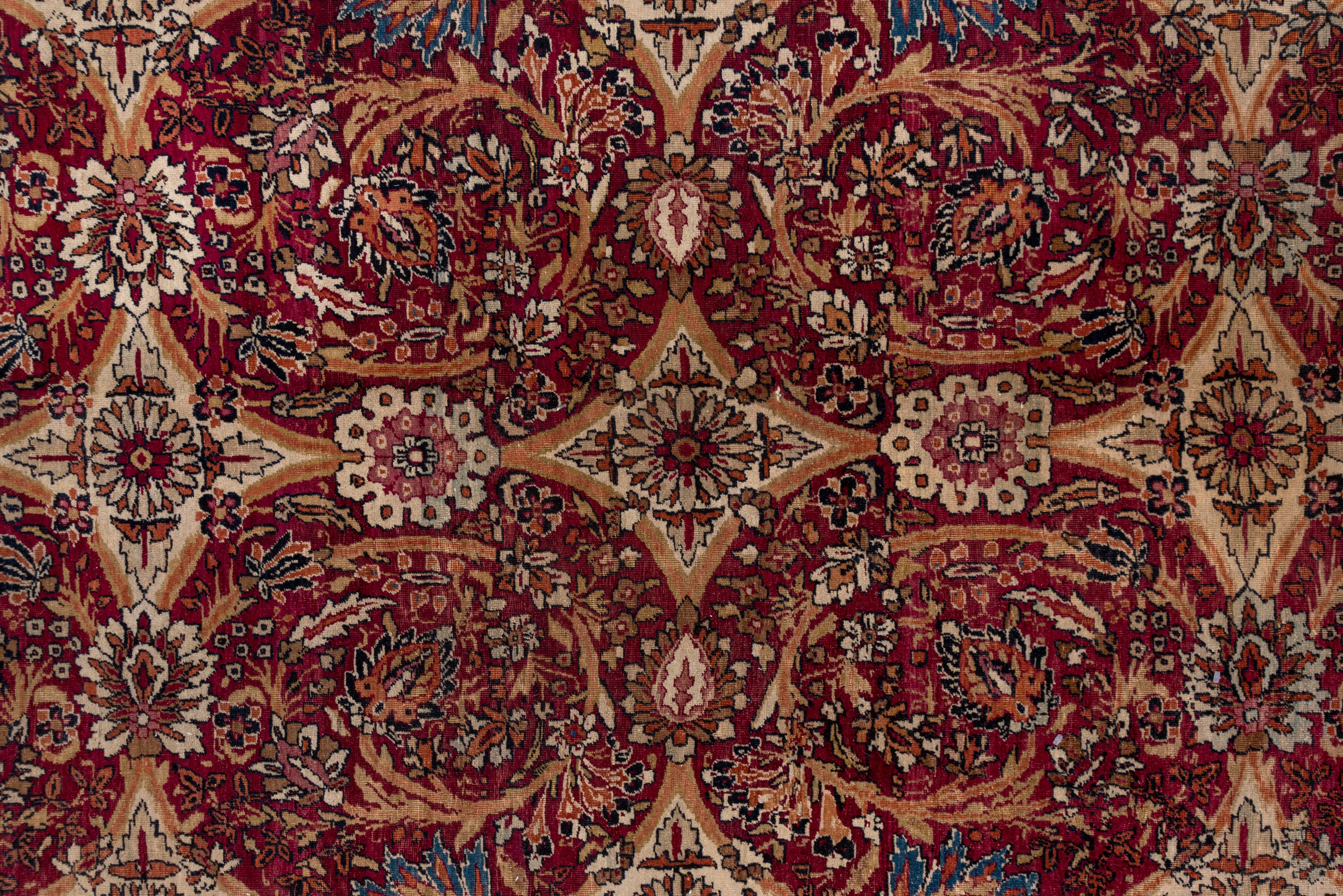 Antiker persischer Lavar Kerman-Teppich, Allover-Fuß, um 1900 (Handgeknüpft) im Angebot
