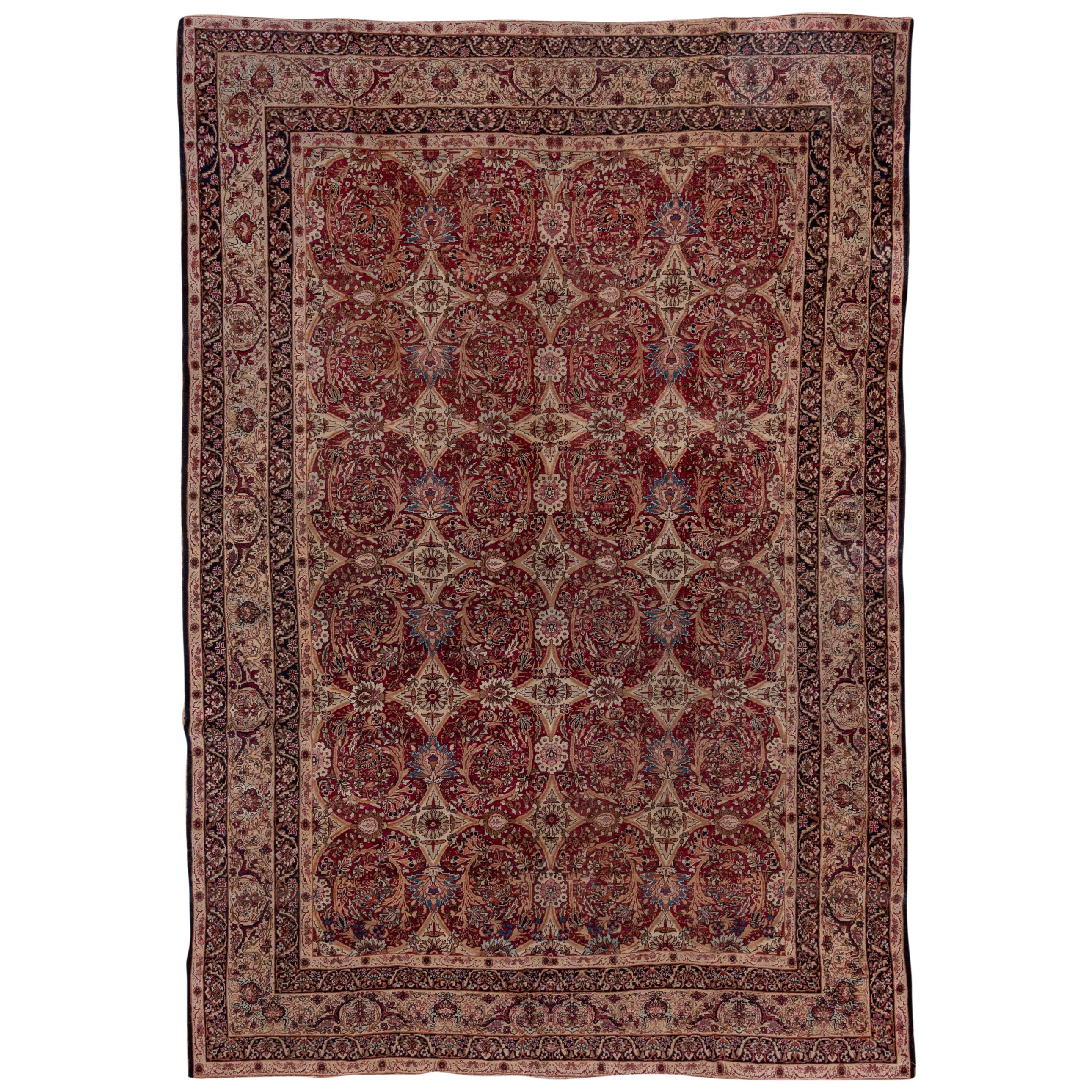 Antiker persischer Lavar Kerman-Teppich, Allover-Fuß, um 1900