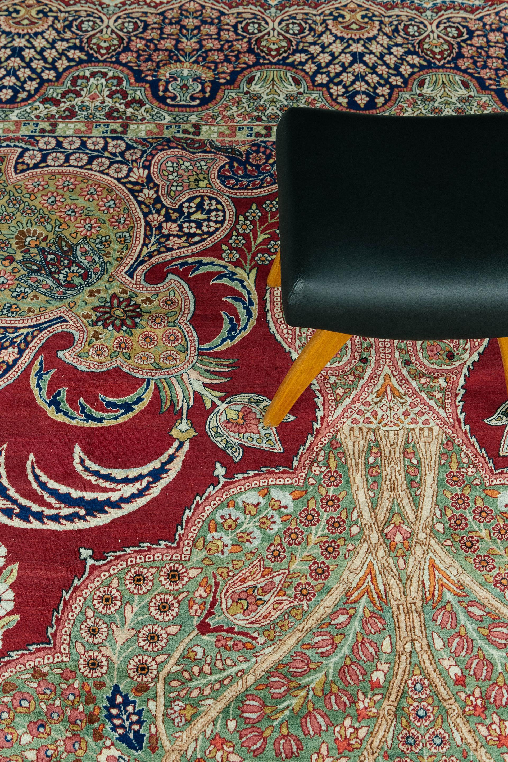 Antique Persian Lavar Kerman Rug 4