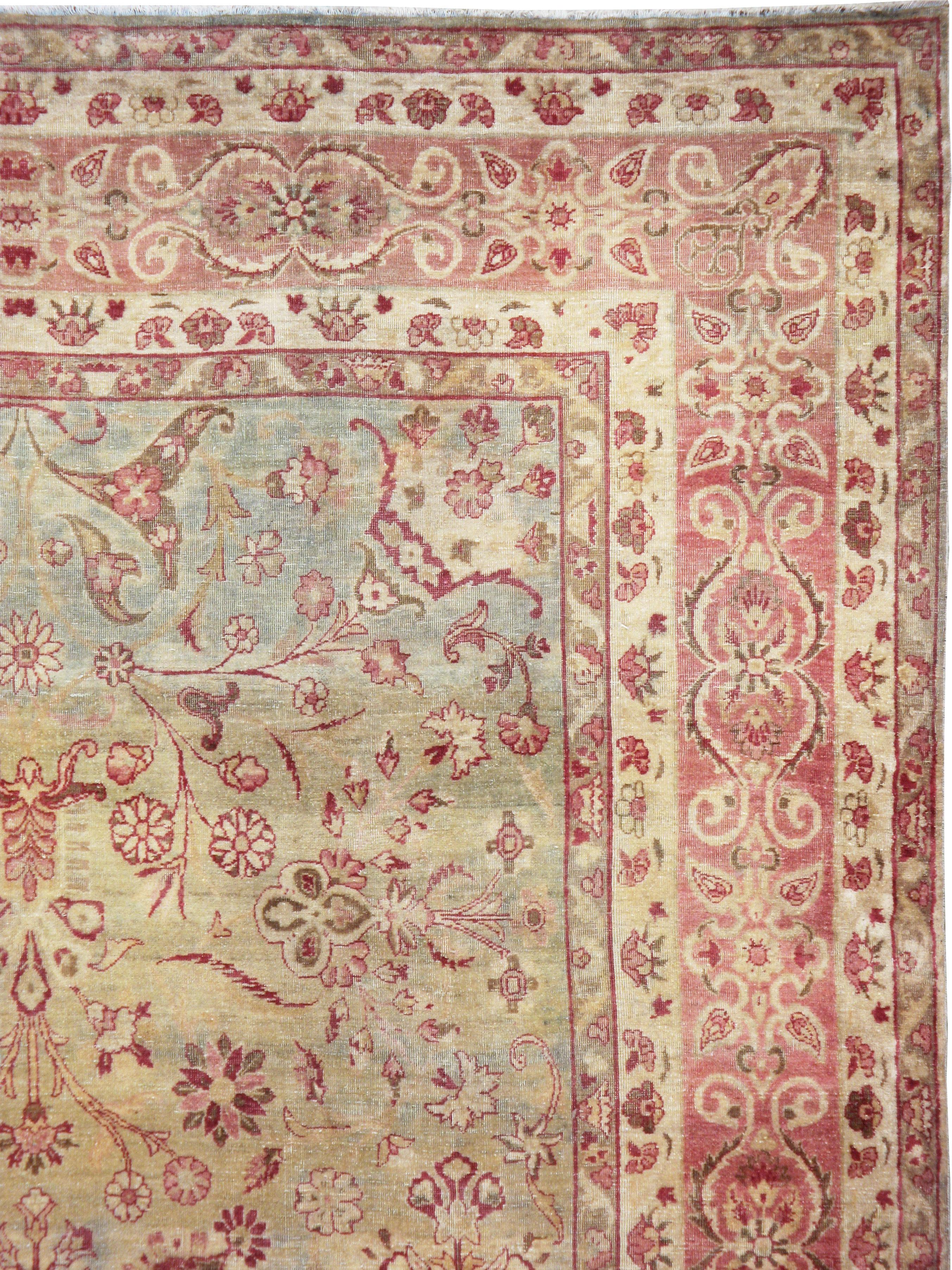 Victorian Antique Persian Lavar Kerman Rug