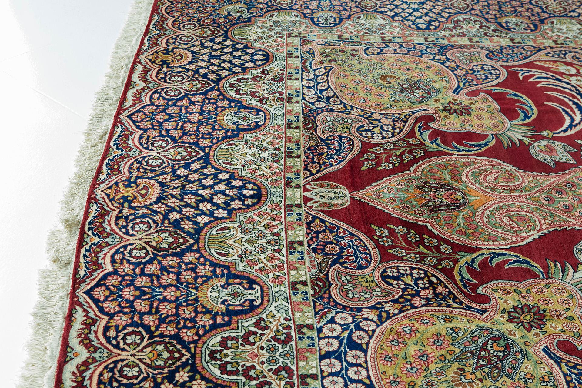 20th Century Antique Persian Lavar Kerman Rug