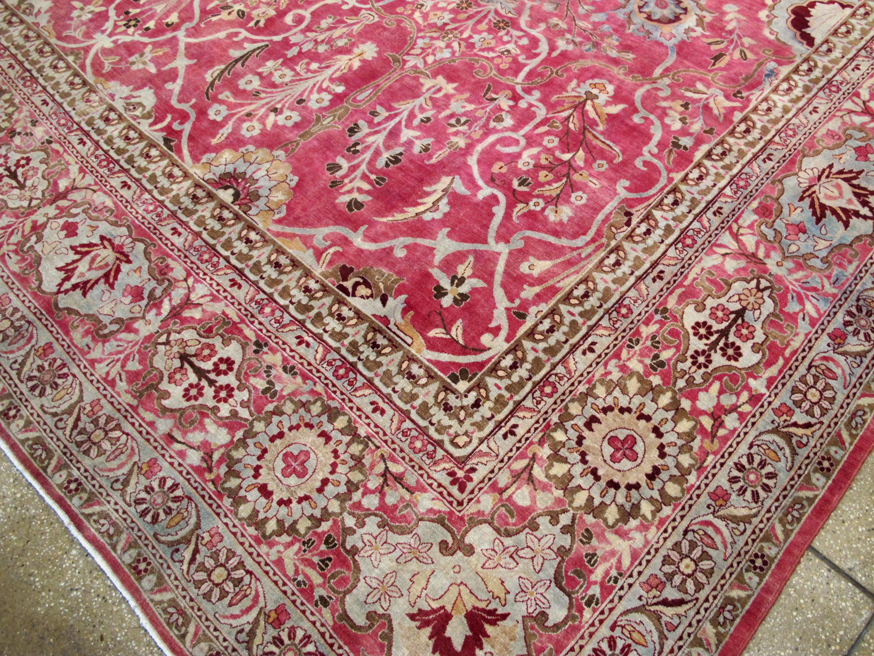 Antique Persian Lavar Kerman Oversize Rug For Sale 1