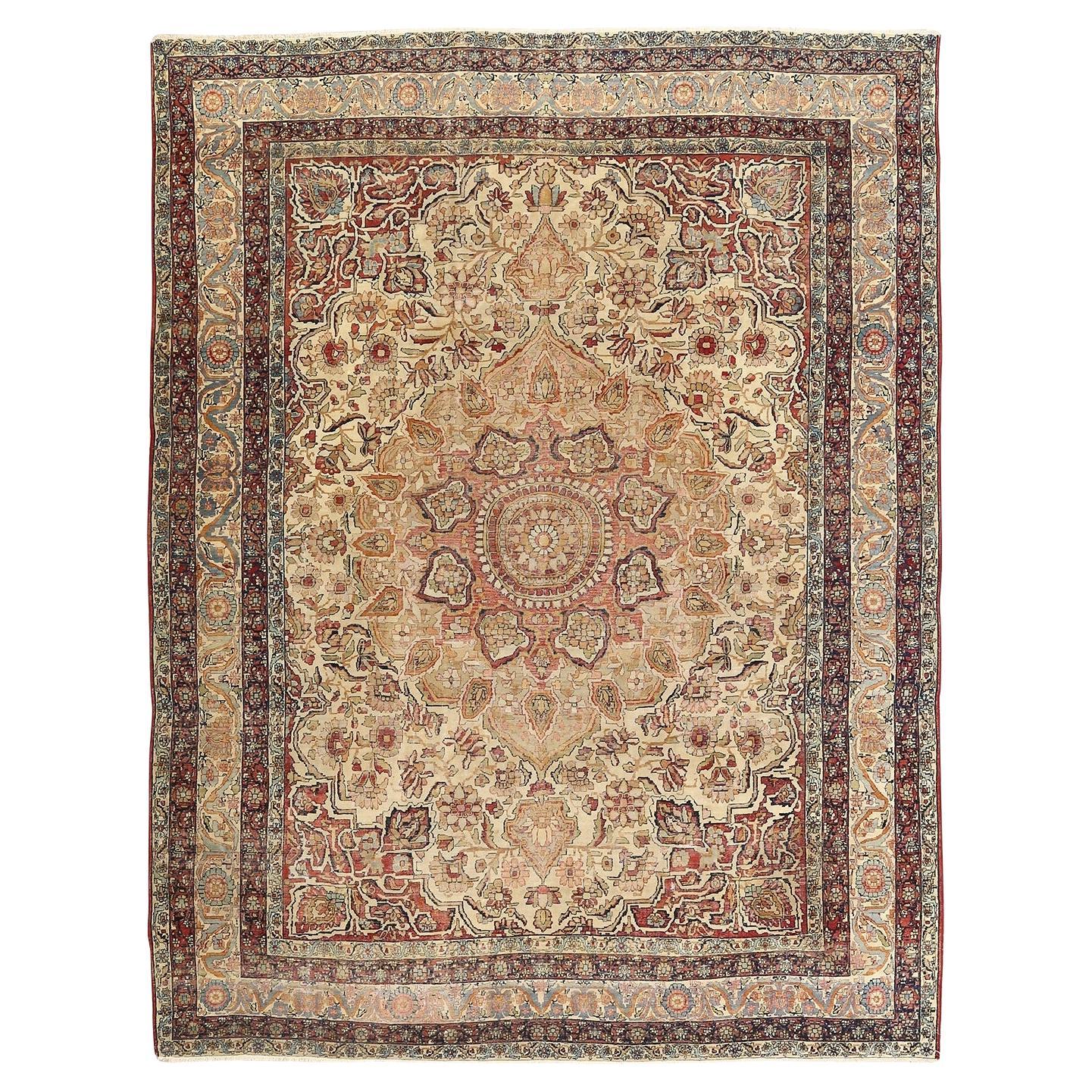 Alfombra Persa Antigua Lavar Kerman - Tamaño: 11'6 X 9'