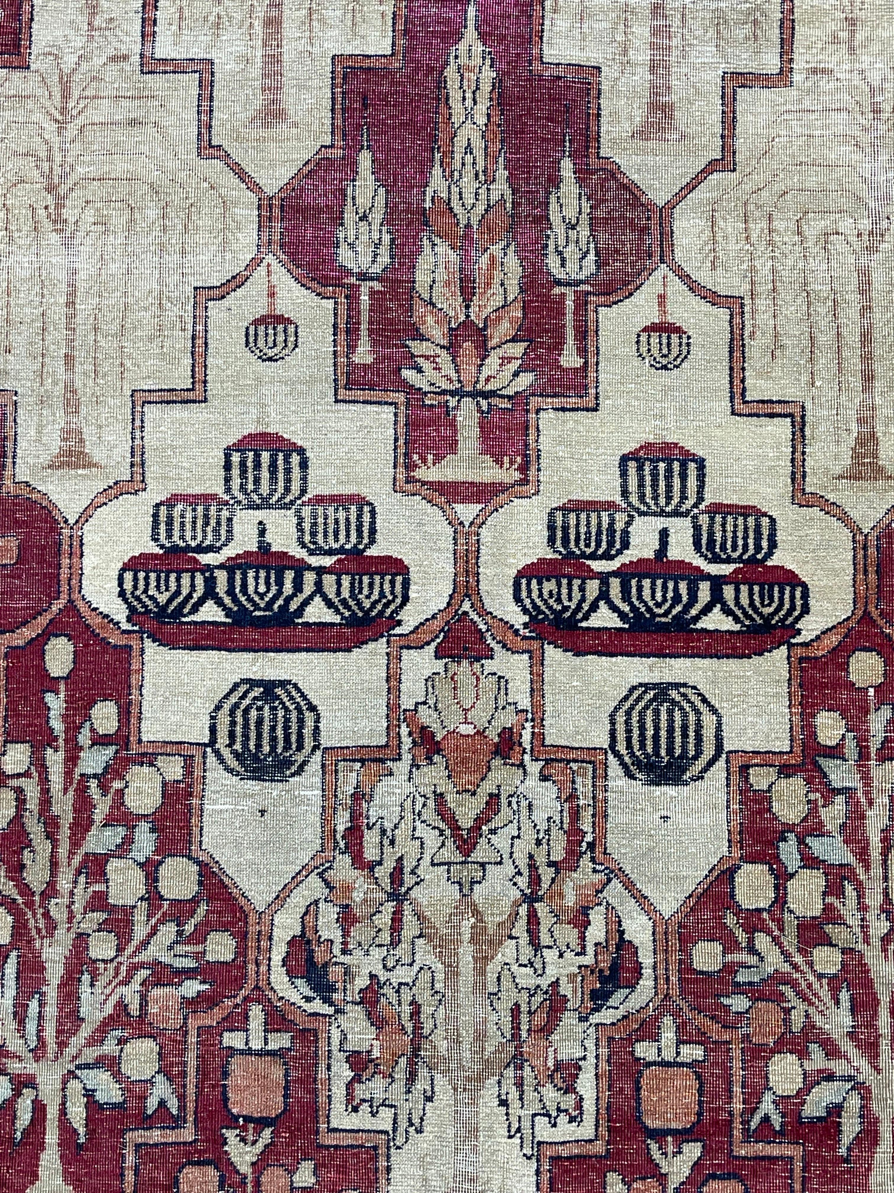 Antique Persian Lavar Kerman Wedding Carpet circa 1900 For Sale 6