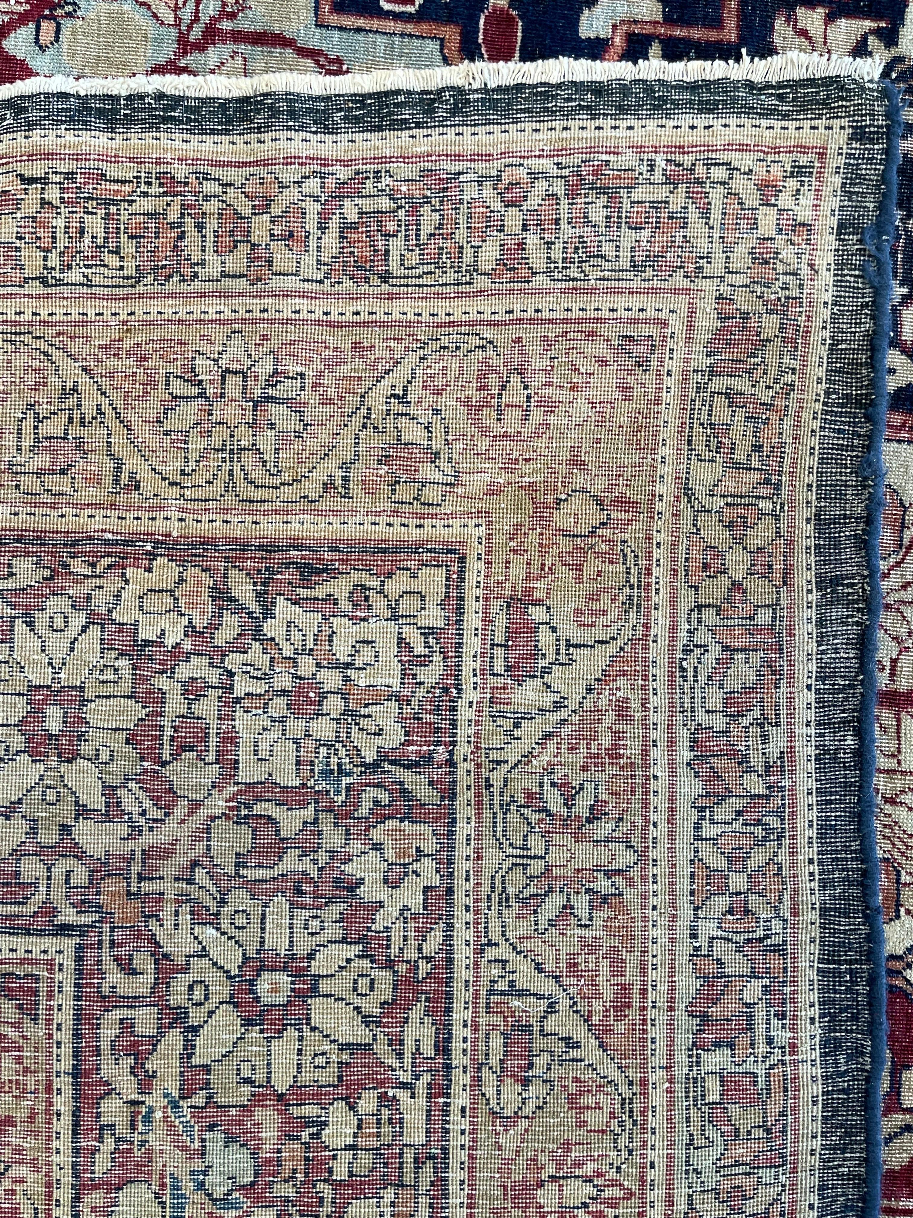 Ancien tapis de mariage persan Lavar Kerman circa 1900 en vente 7