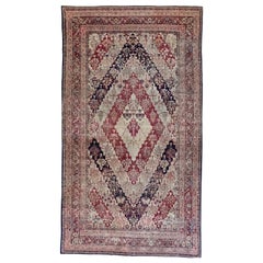 Ancien tapis de mariage persan Lavar Kerman circa 1900