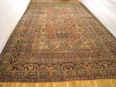Antique Persian Lavar Oriental Carpet, in Mansion Size, with Fine Floral Design
