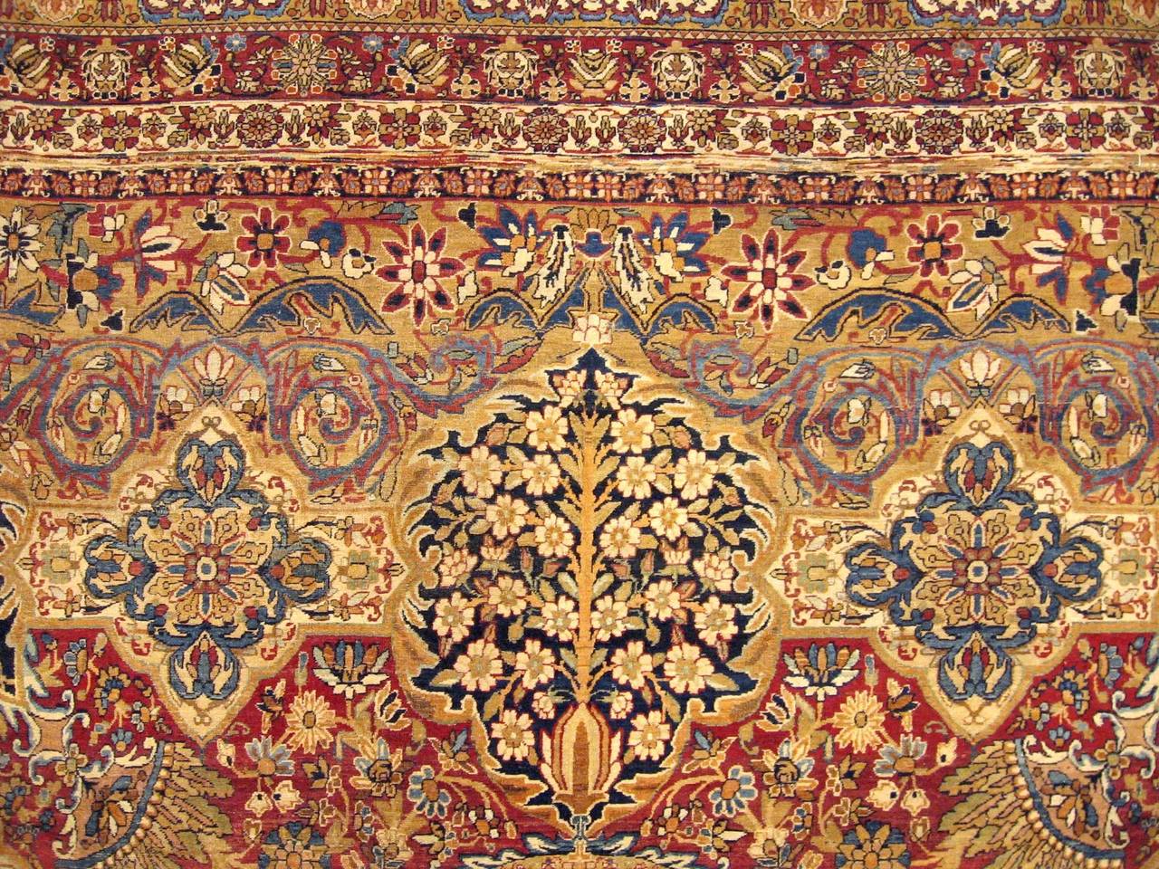Antique Persian Lavar Oriental Carpet, in Mansion Size, with Fine Floral Design In Good Condition For Sale In New York, NY