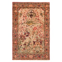 Antique Persian Lavar Oriental Carpet, in Small Size, with a Tree of Life Design