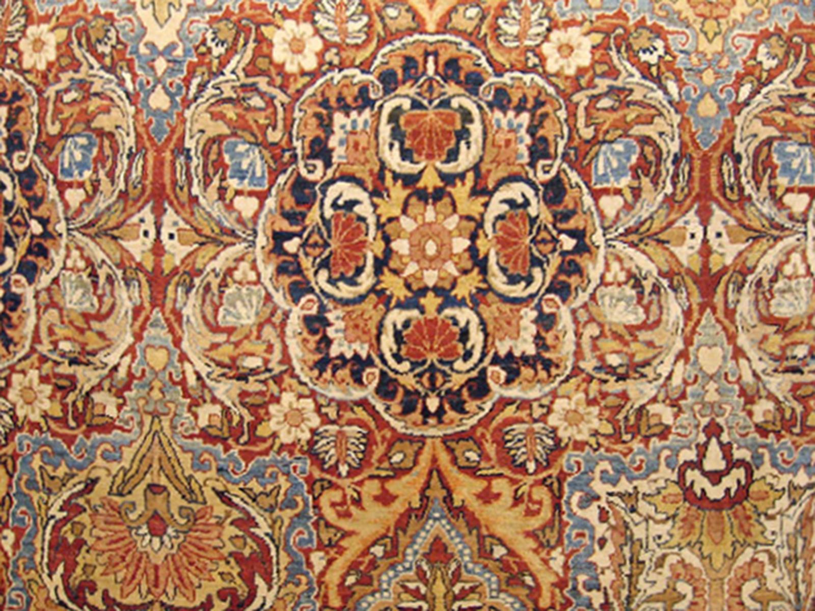 Antique Persian Lavar Oriental Rug, in Mansion Size, with Subdued Colors, c.1890 For Sale 1