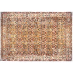 Antique Persian Lavar Oriental Rug, in Mansion Size, with Subdued Colors, c.1890