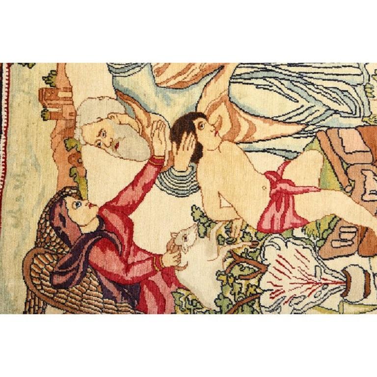 Noué à la main Paire de tapis persans Lavar anciens - Taille : 3'0x2'6 en vente