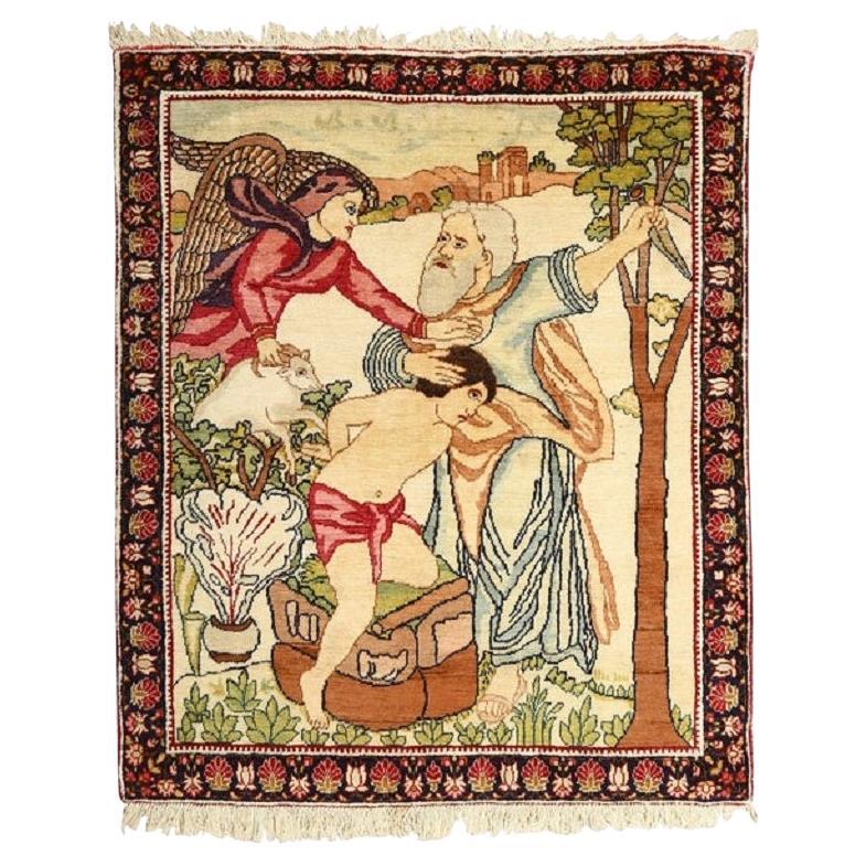 Antique Persian Lavar Pair Pictorial Rug - Size: 3'0x2'6
