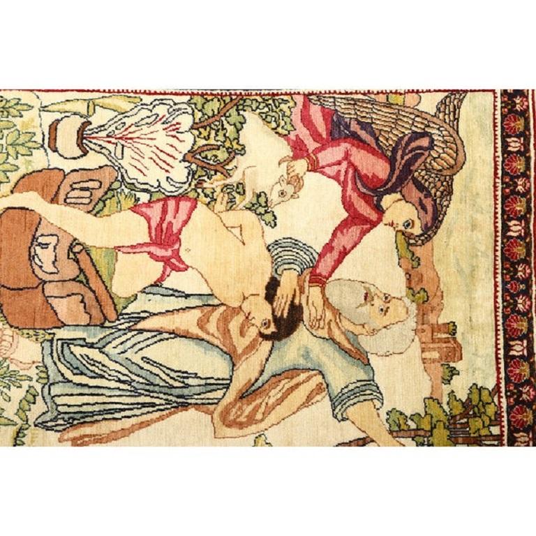 Noué à la main Paire de tapis persans anciens Lavar - Taille : 3'0x2'6 en vente