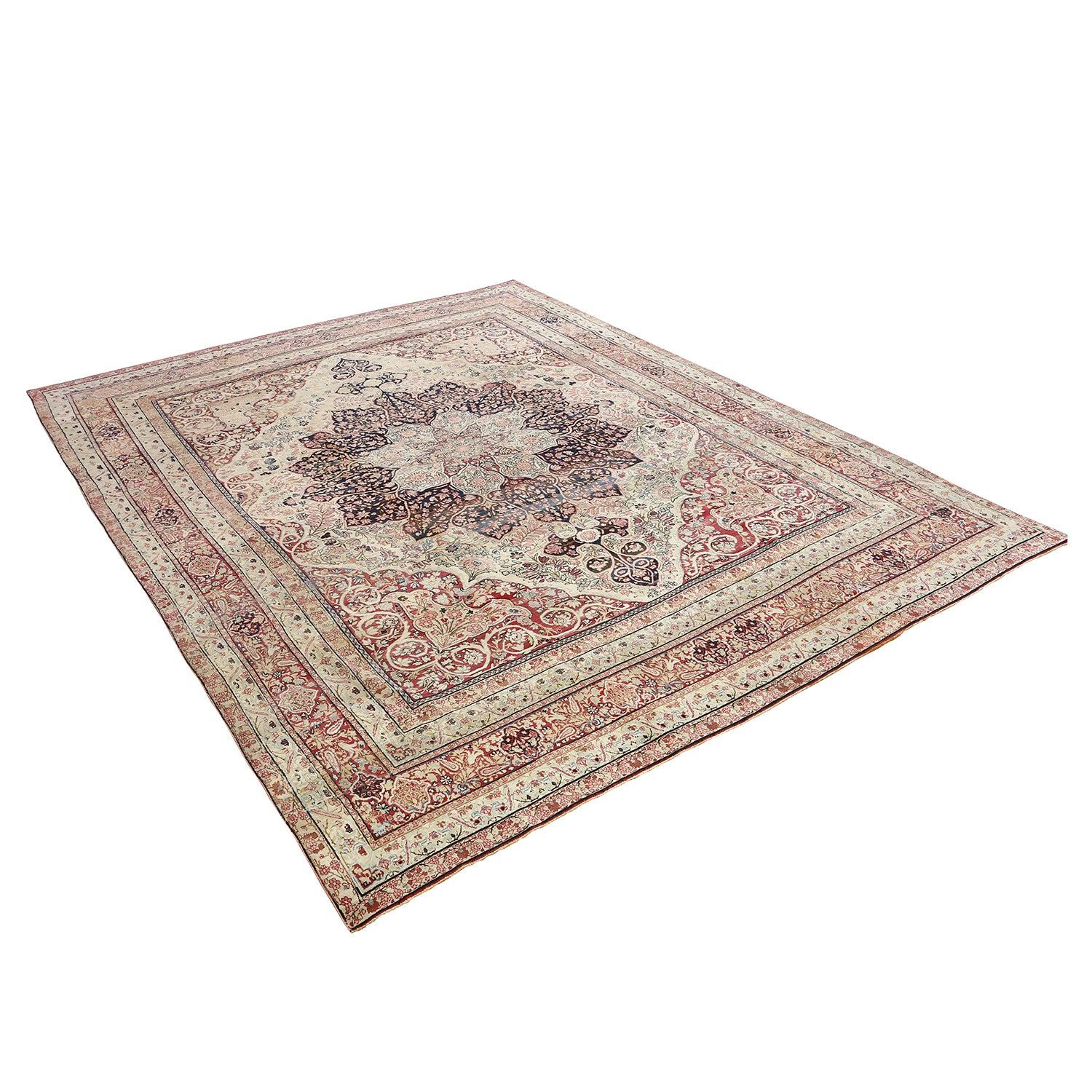 Perse Tapis persan ancien Lavar - Taille : 11'11 X 9'5 en vente