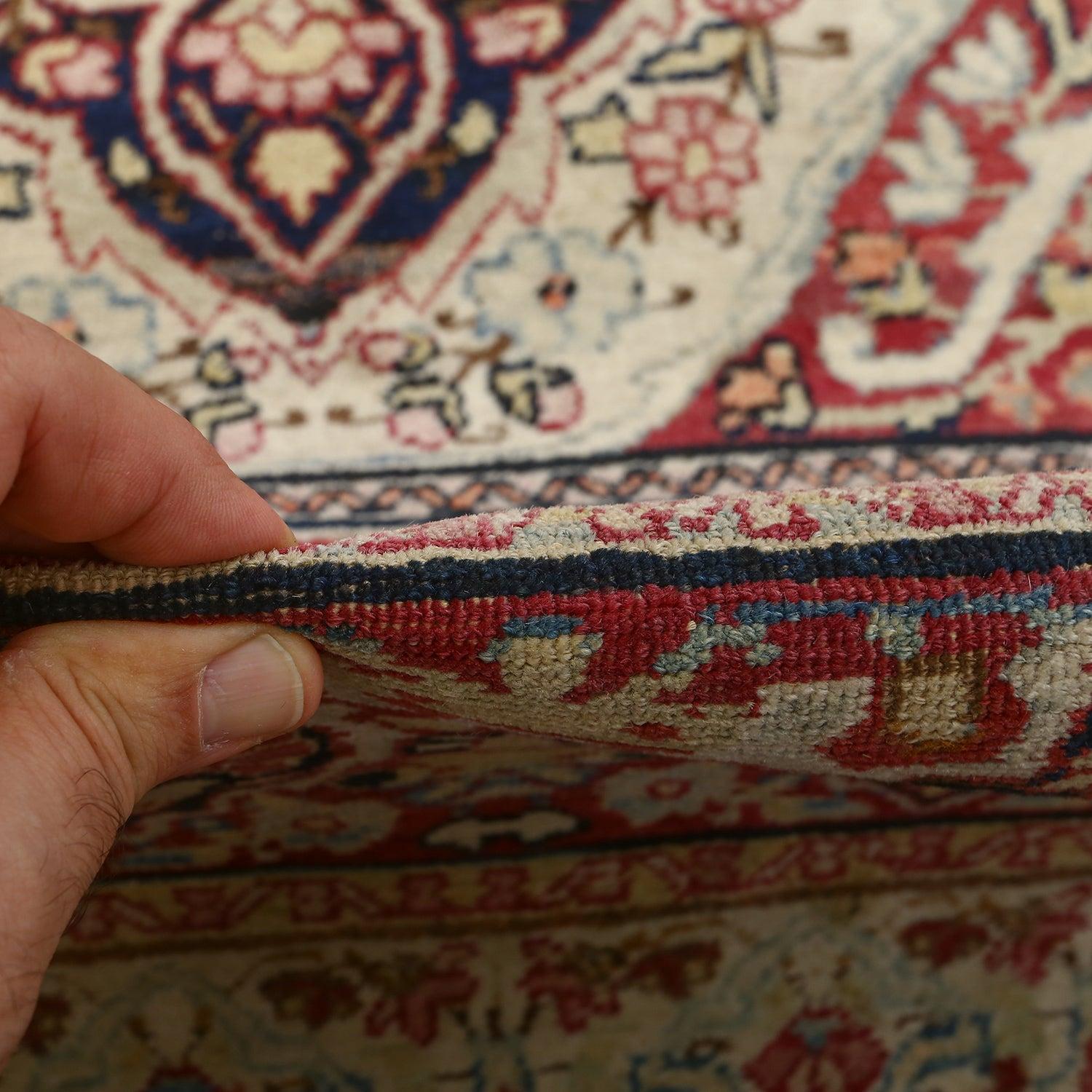Noué à la main Tapis persan ancien Lavar - Taille : 11'11 X 9'5 en vente