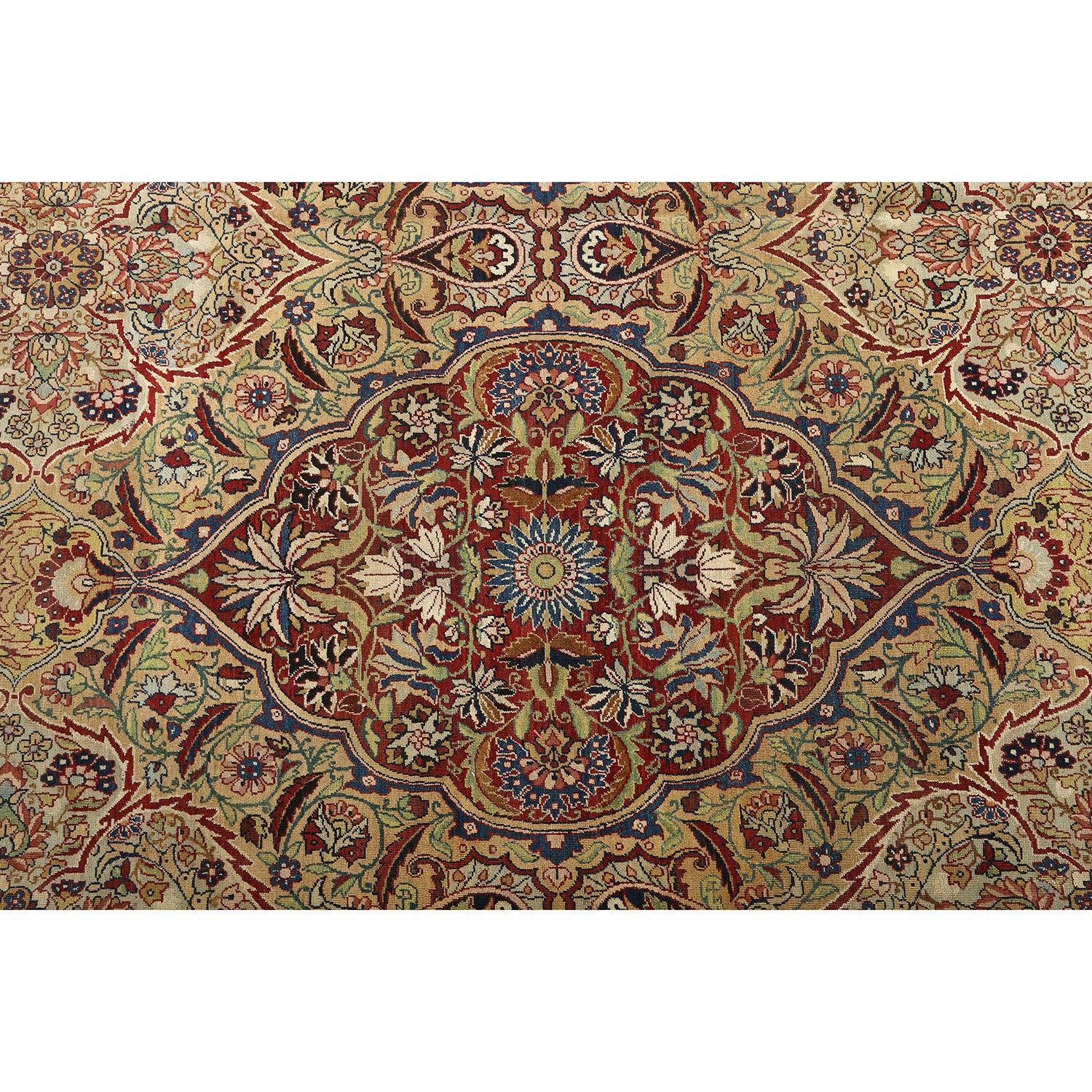 Antiker persischer Lavar-Teppich - Größe: 13'11 X 10' (Persisch) im Angebot