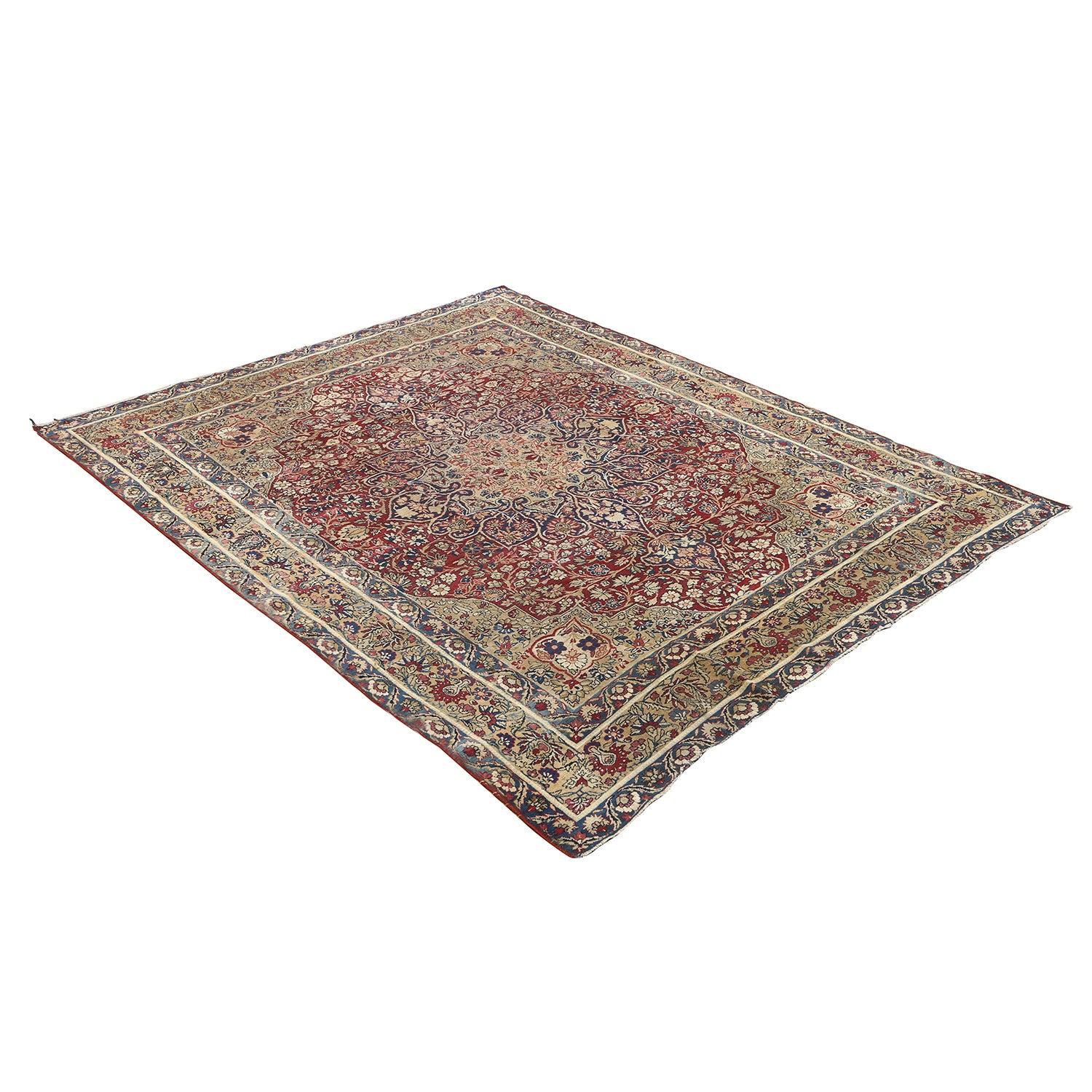 Perse Tapis persan ancien Lavar - Taille : 7'5 X 9'4 en vente