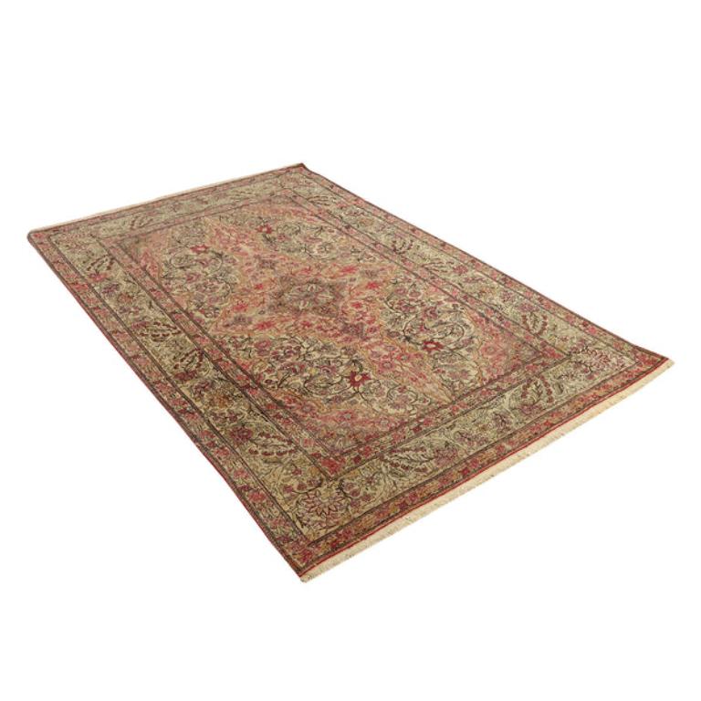 Perse Tapis persan ancien Lavar - Taille : 7 pieds 2 po. x 4 pieds 9 po. en vente