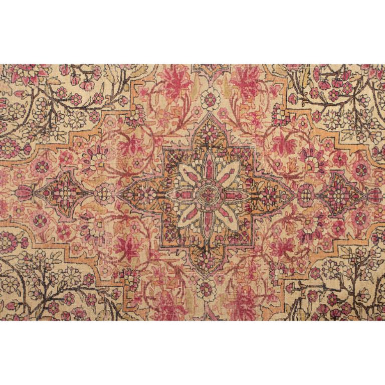 Noué à la main Tapis persan ancien Lavar - Taille : 7 pieds 2 po. x 4 pieds 9 po. en vente