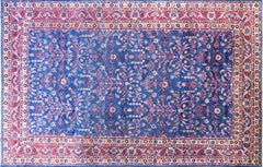 Antique Persian Laver Kerman Carpet, Amazing Color