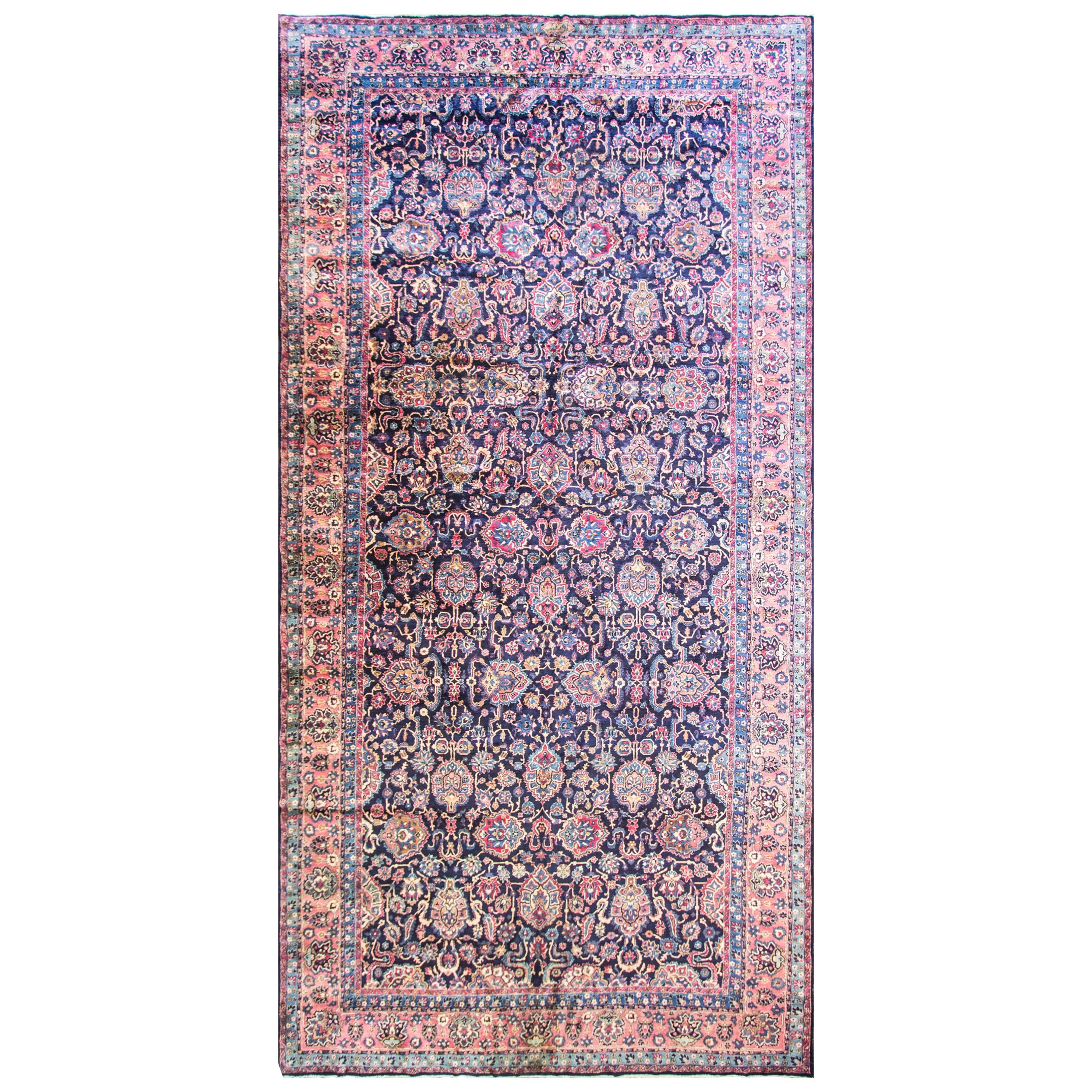 Alfombra Persa Antigua Laver Kerman, Increíble Sobredimensionada