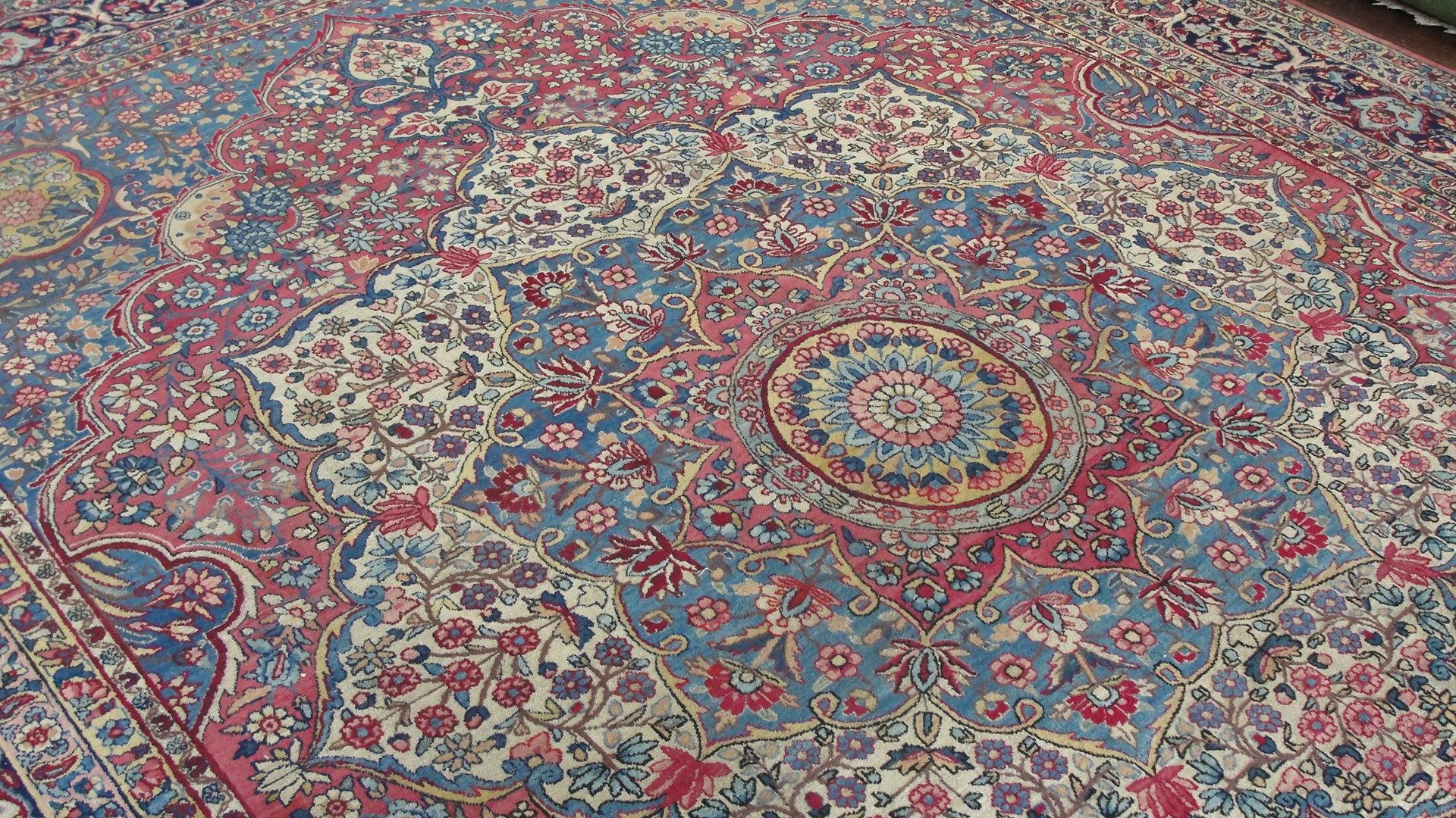 Antique Persian Laver Kerman Carpet 3