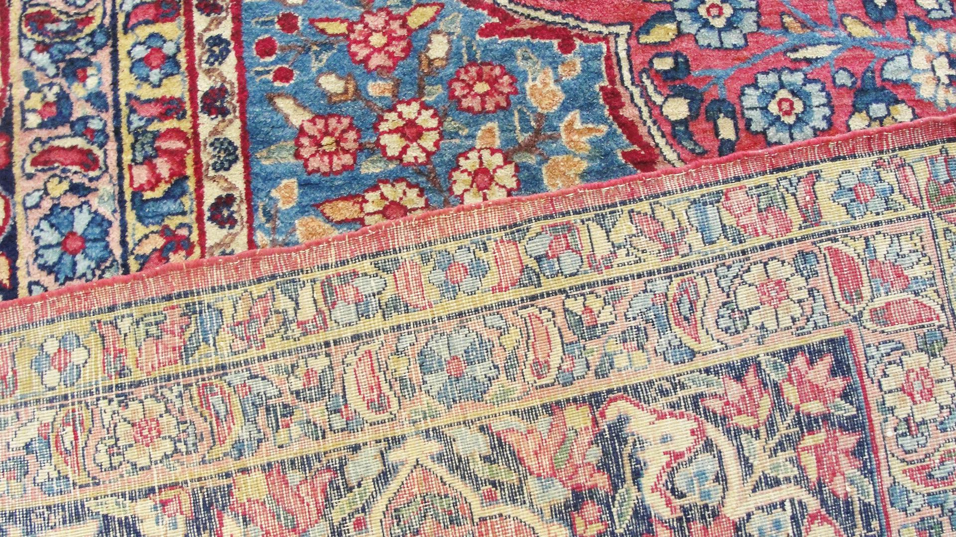 Kirman Antique Persian Laver Kerman Carpet