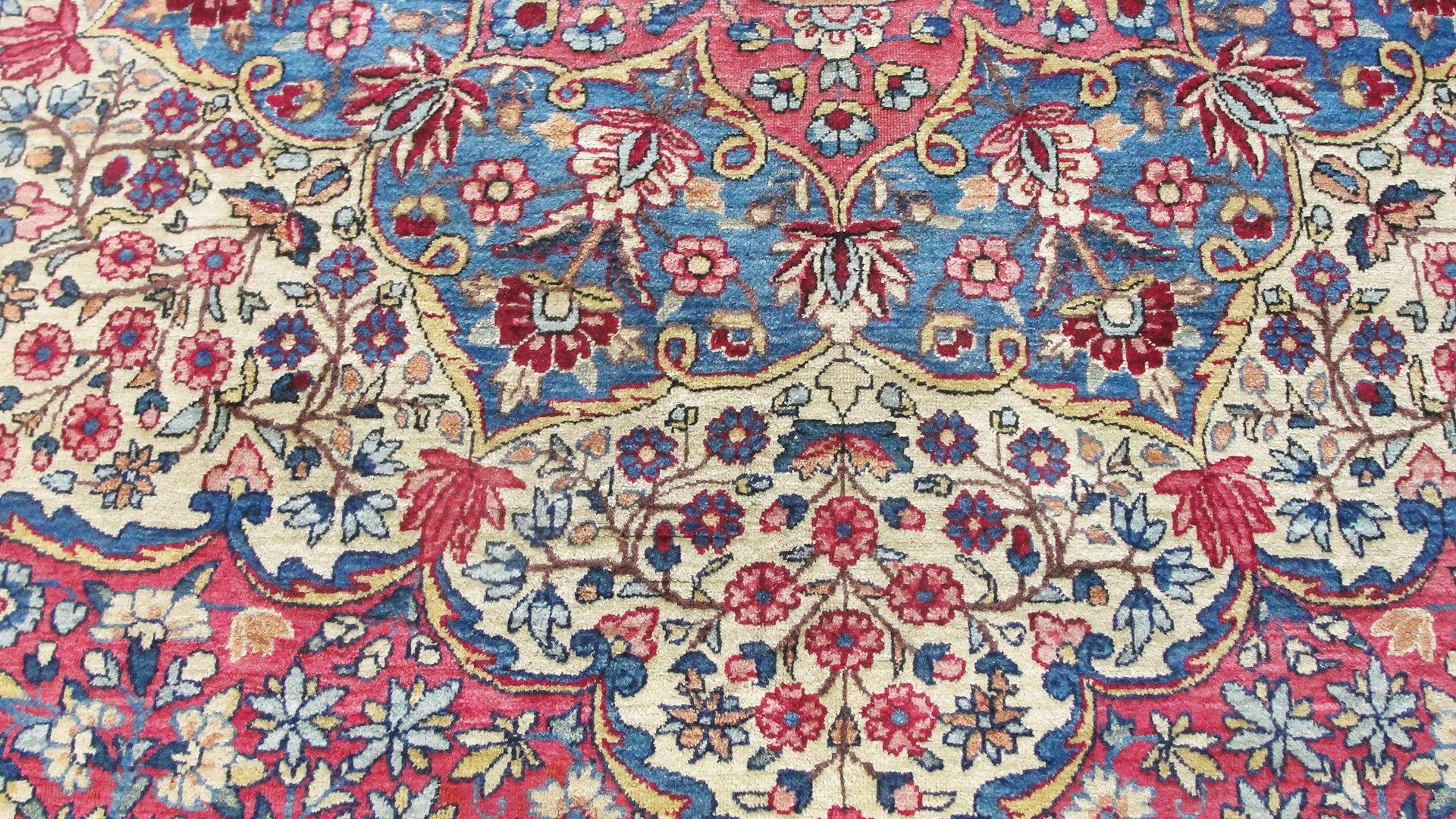 20th Century Antique Persian Laver Kerman Carpet