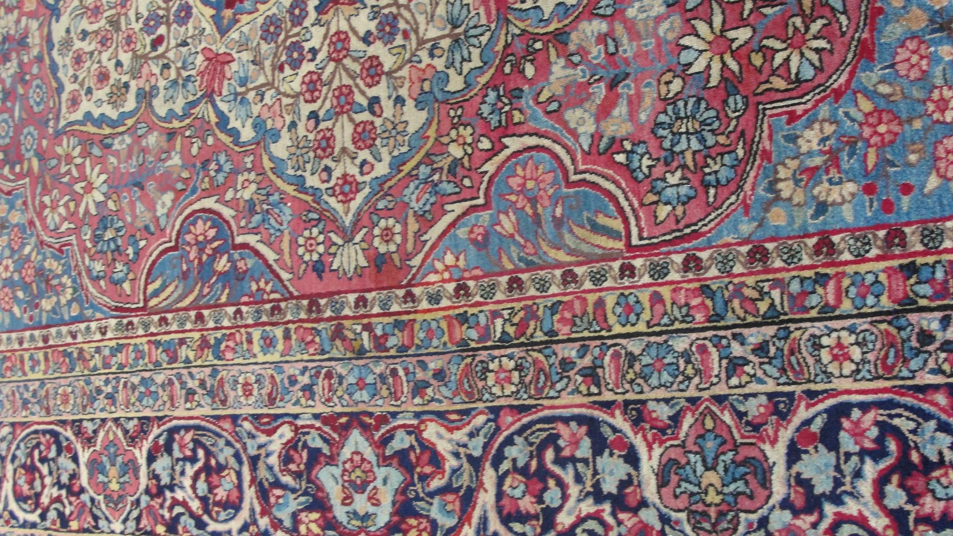 Antique Persian Laver Kerman Carpet 2