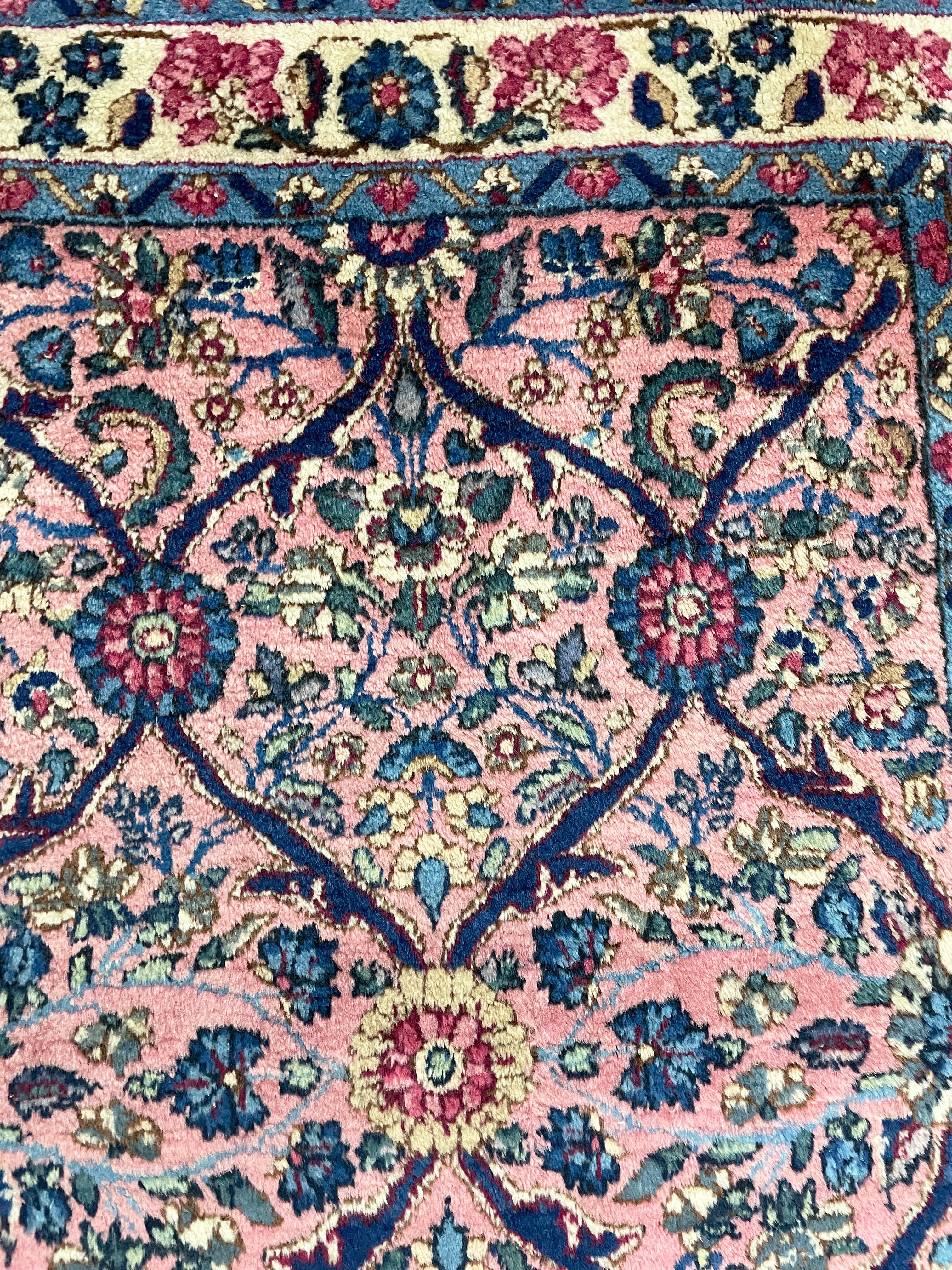 Wool Antique Persian Laver Kerman Rug