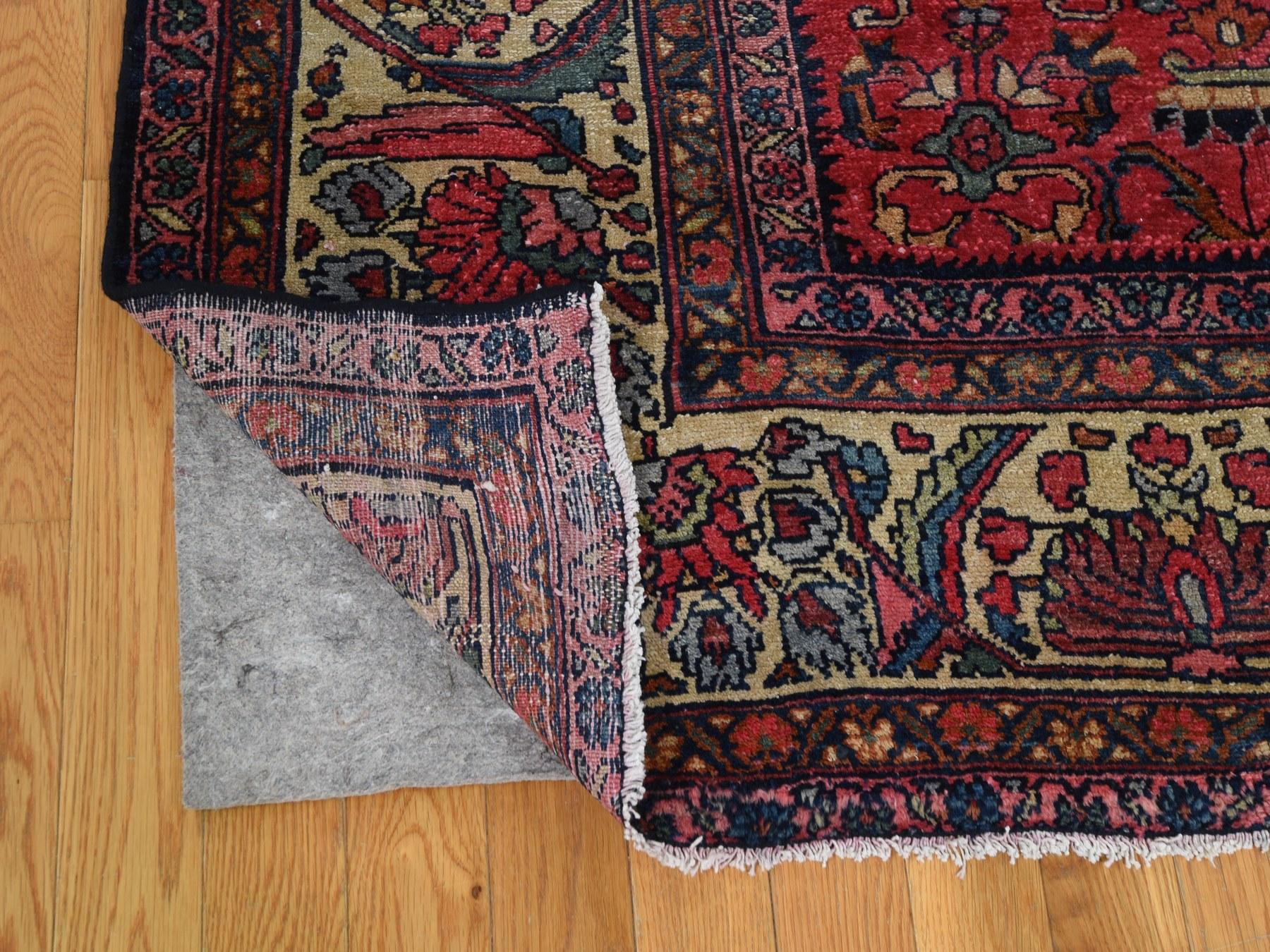 Antique Persian Lilahan Even Wear Good Condition Hand Knotted Oriental Rug In Good Condition In Carlstadt, NJ