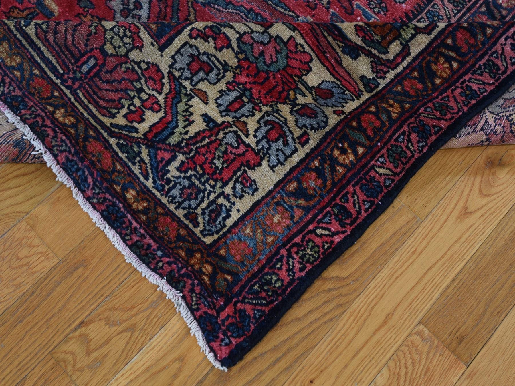 Wool Antique Persian Lilahan Even Wear Good Condition Hand Knotted Oriental Rug