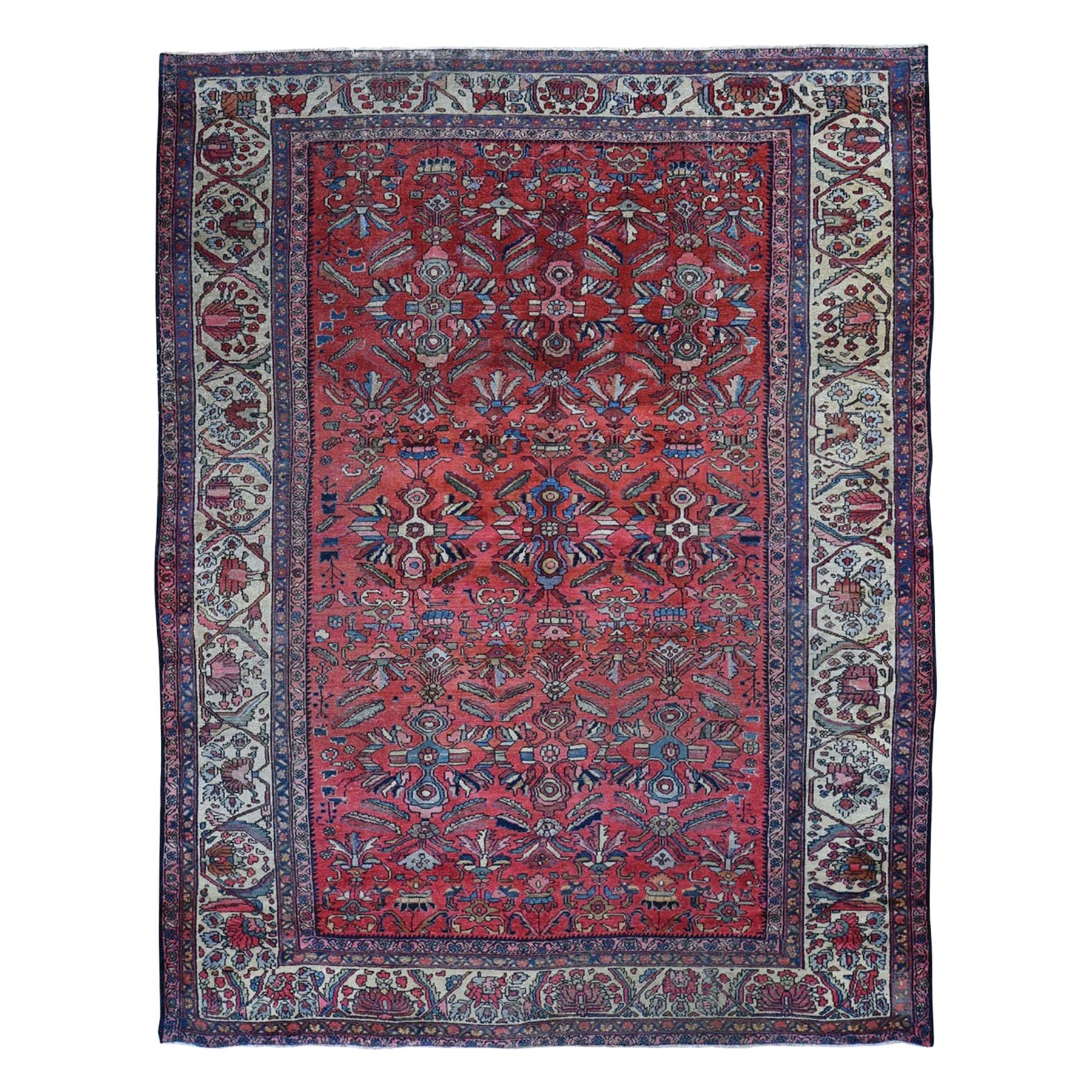 Antique Persian Lilahan Even Wear Good Condition Hand Knotted Oriental Rug