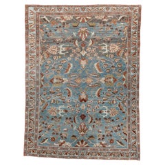 Antique Persian Lilian Rug, French Blue, circa 1930s