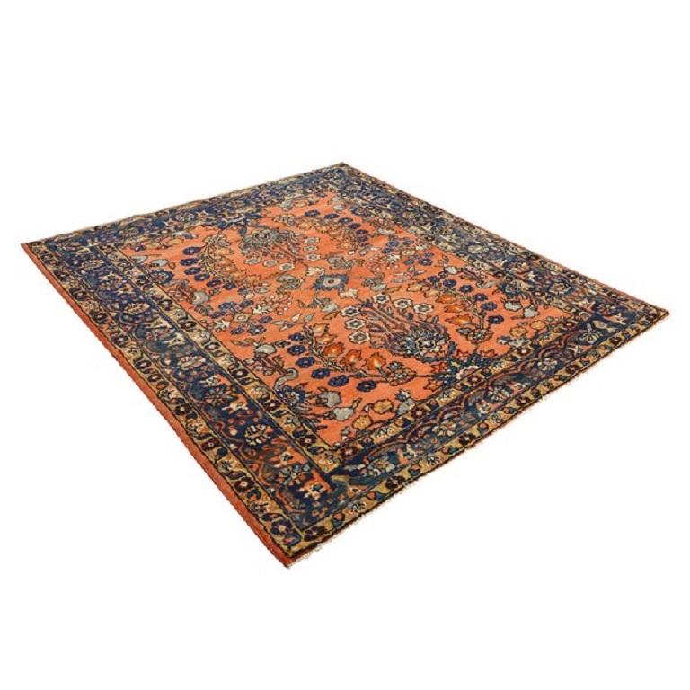 Antiker persischer Lilian-Teppich - Größe: 6'x5' (Persisch) im Angebot