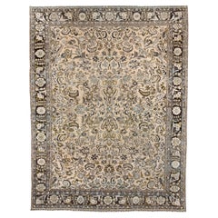 Ancien tapis persan Lilian à motifs floraux Allover