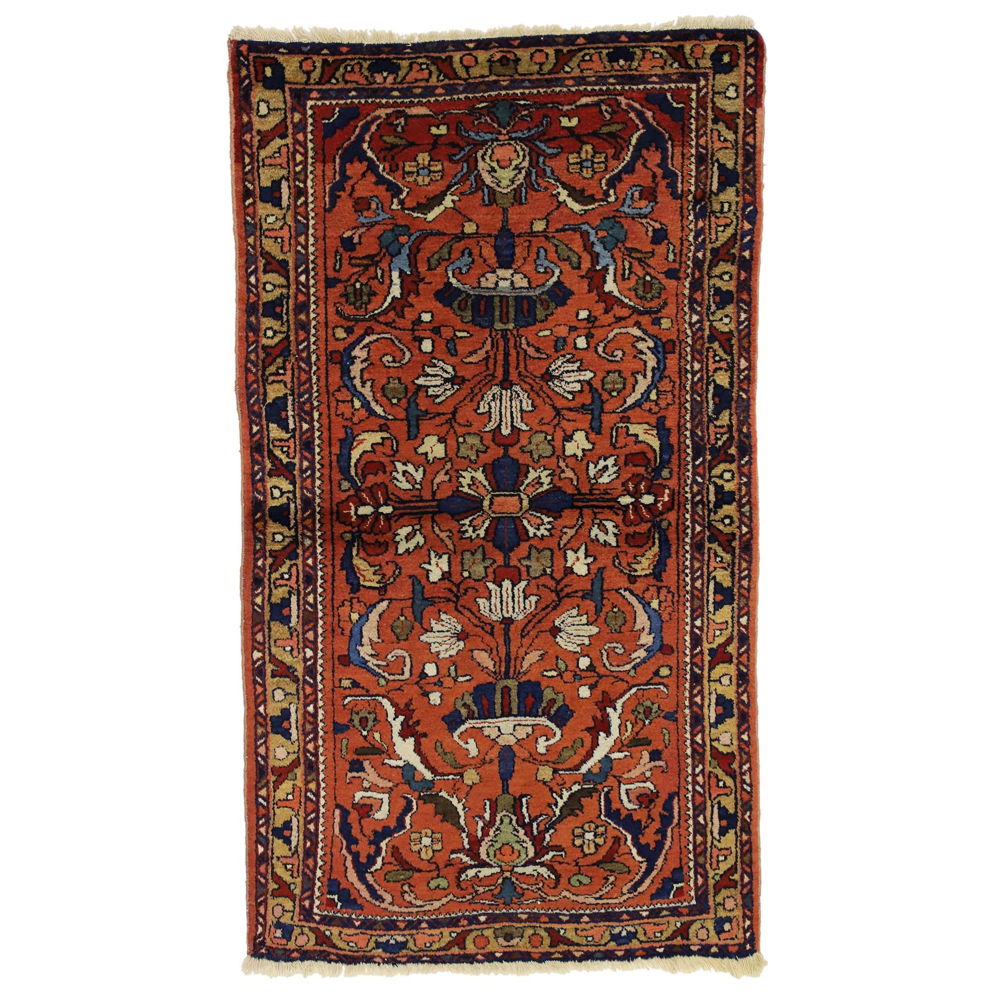 Antique Persian Lilihan Accent Rug with Traditional Style, Entry or Foyer Rug