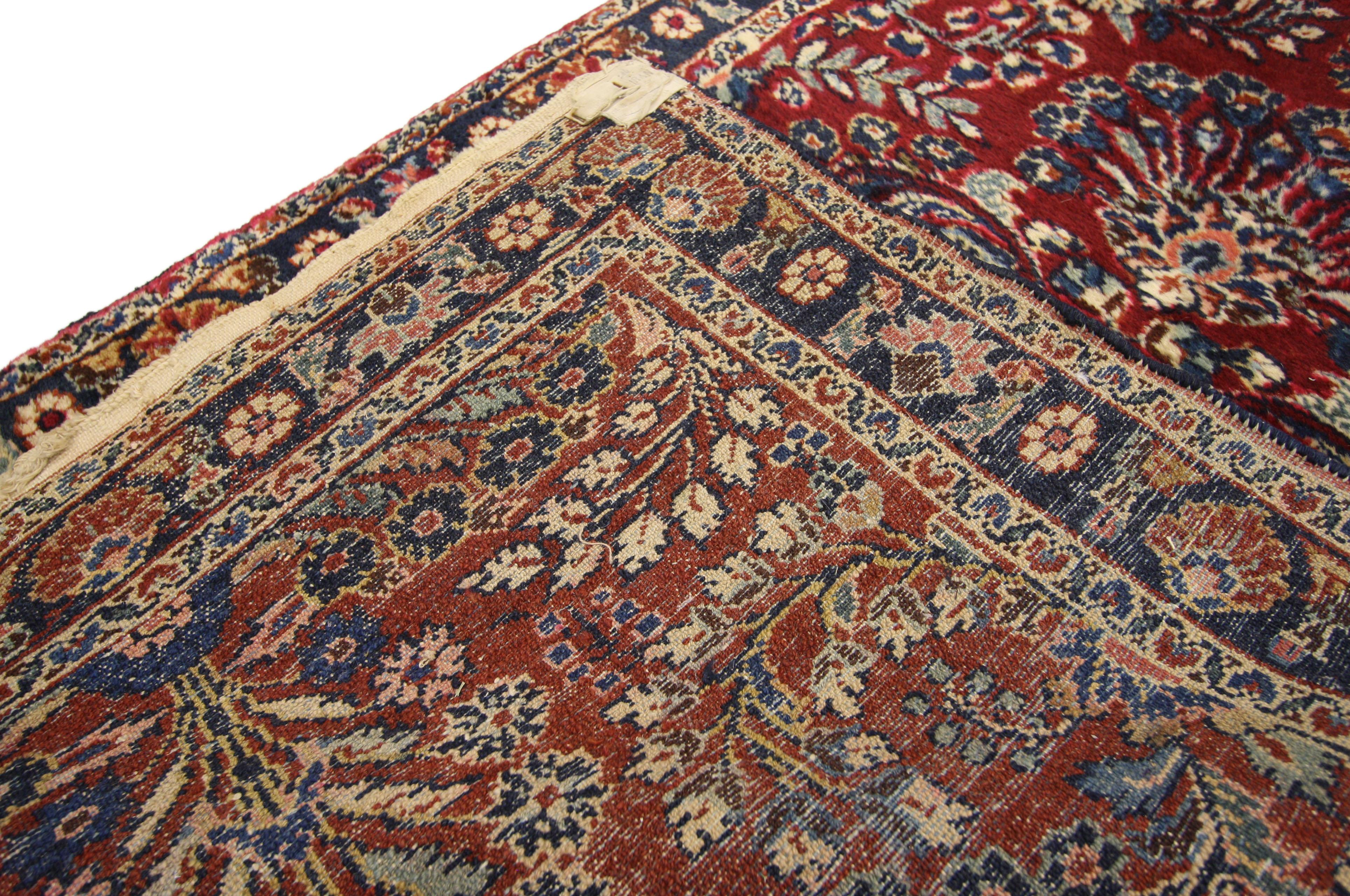 Hand-Knotted Antique Persian Lilihan Long Runner with Old World Regency Style For Sale