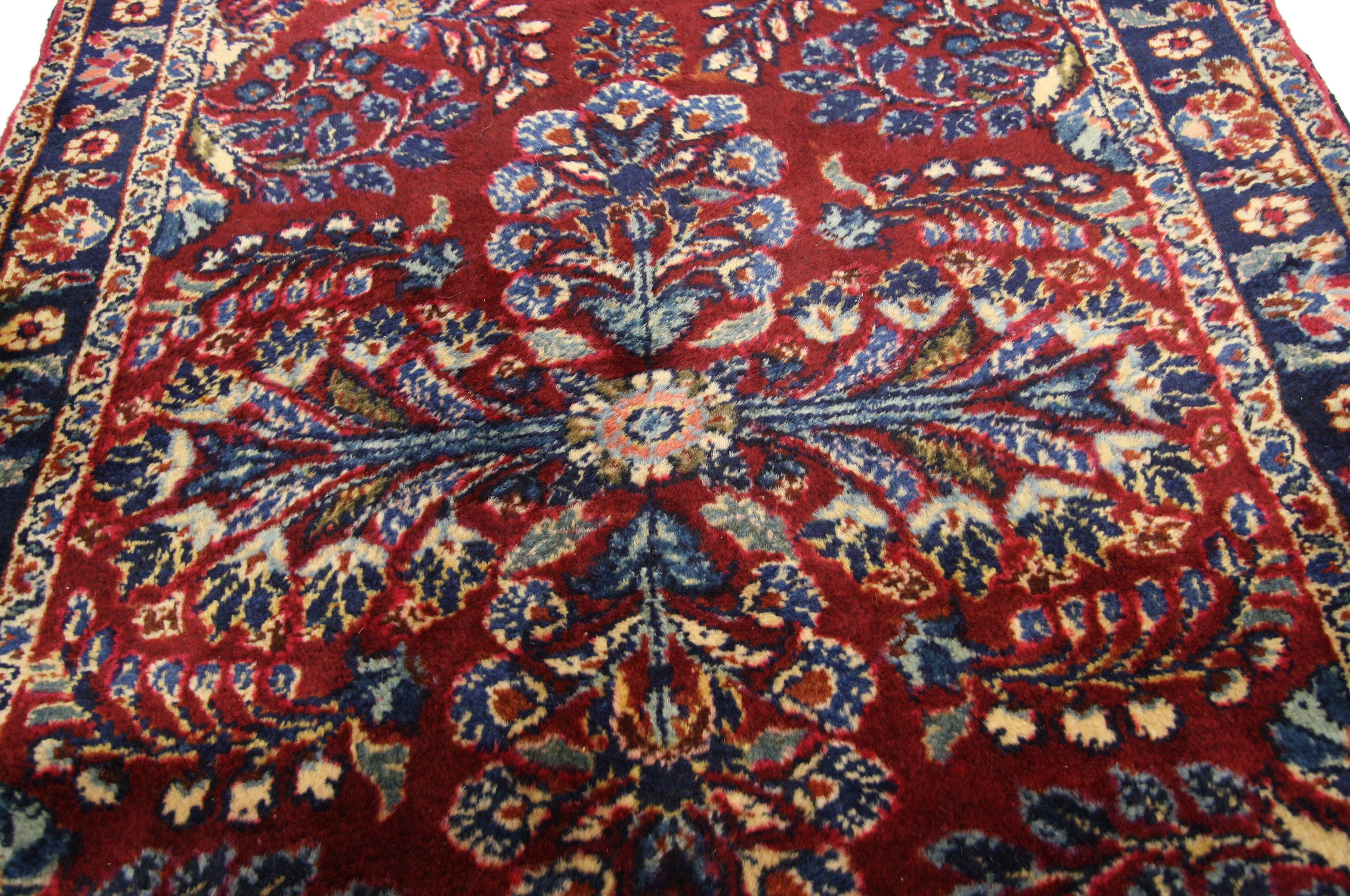 Antique Persian Lilihan Long Runner with Old World Regency Style In Good Condition For Sale In Dallas, TX